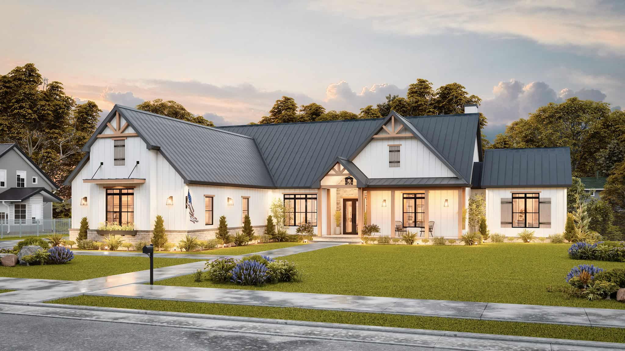 Home at Night of this 4-Bedroom,3849 Sq Ft Plan -198-1170