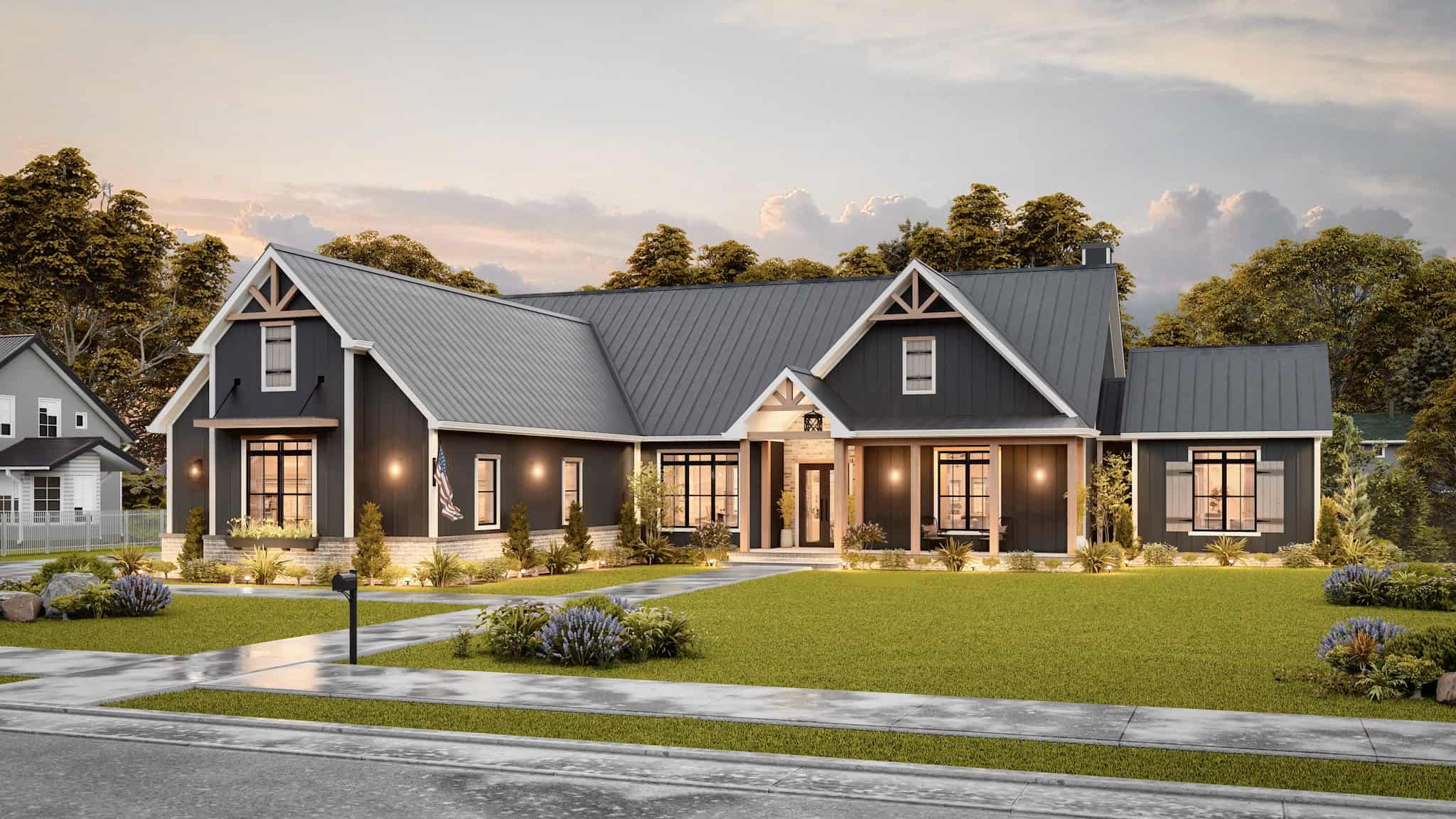 Home at Night of this 4-Bedroom,3849 Sq Ft Plan -198-1170