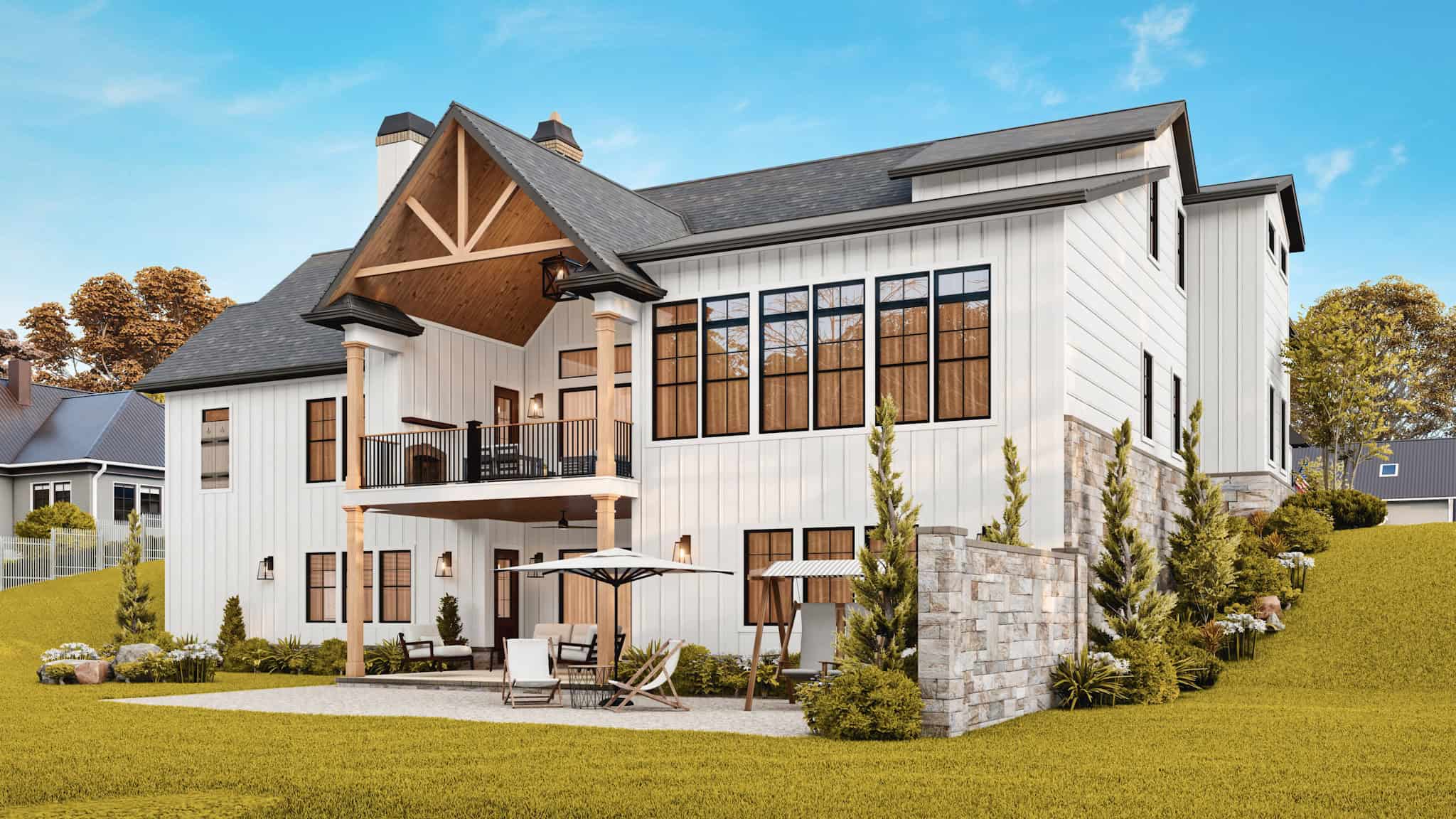 Rear View of this 3-Bedroom,4339 Sq Ft Plan -198-1171