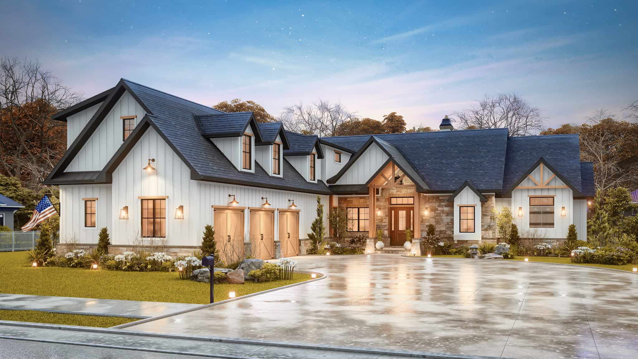 Front View of this 3-Bedroom,4339 Sq Ft Plan -198-1171