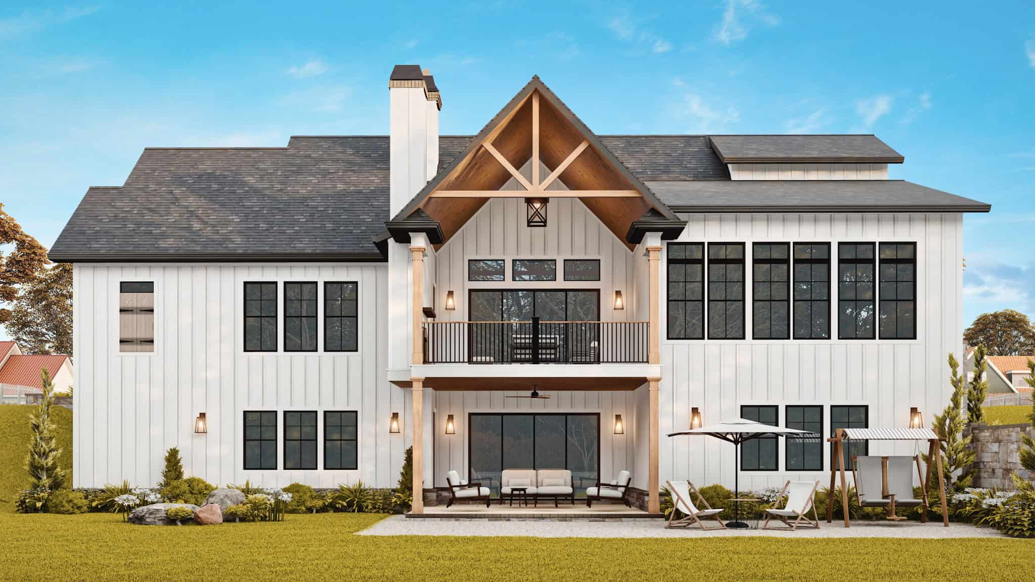 Rear View of this 3-Bedroom,4339 Sq Ft Plan -198-1171