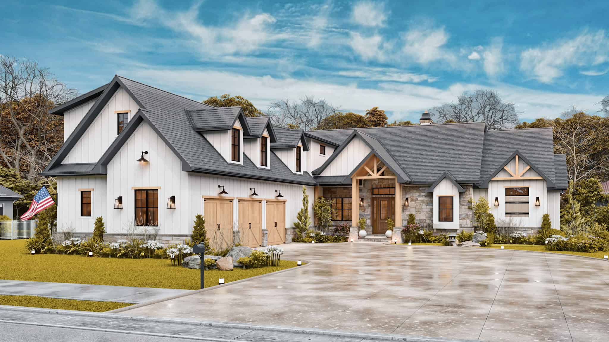 Front View of this 3-Bedroom,4339 Sq Ft Plan -198-1171