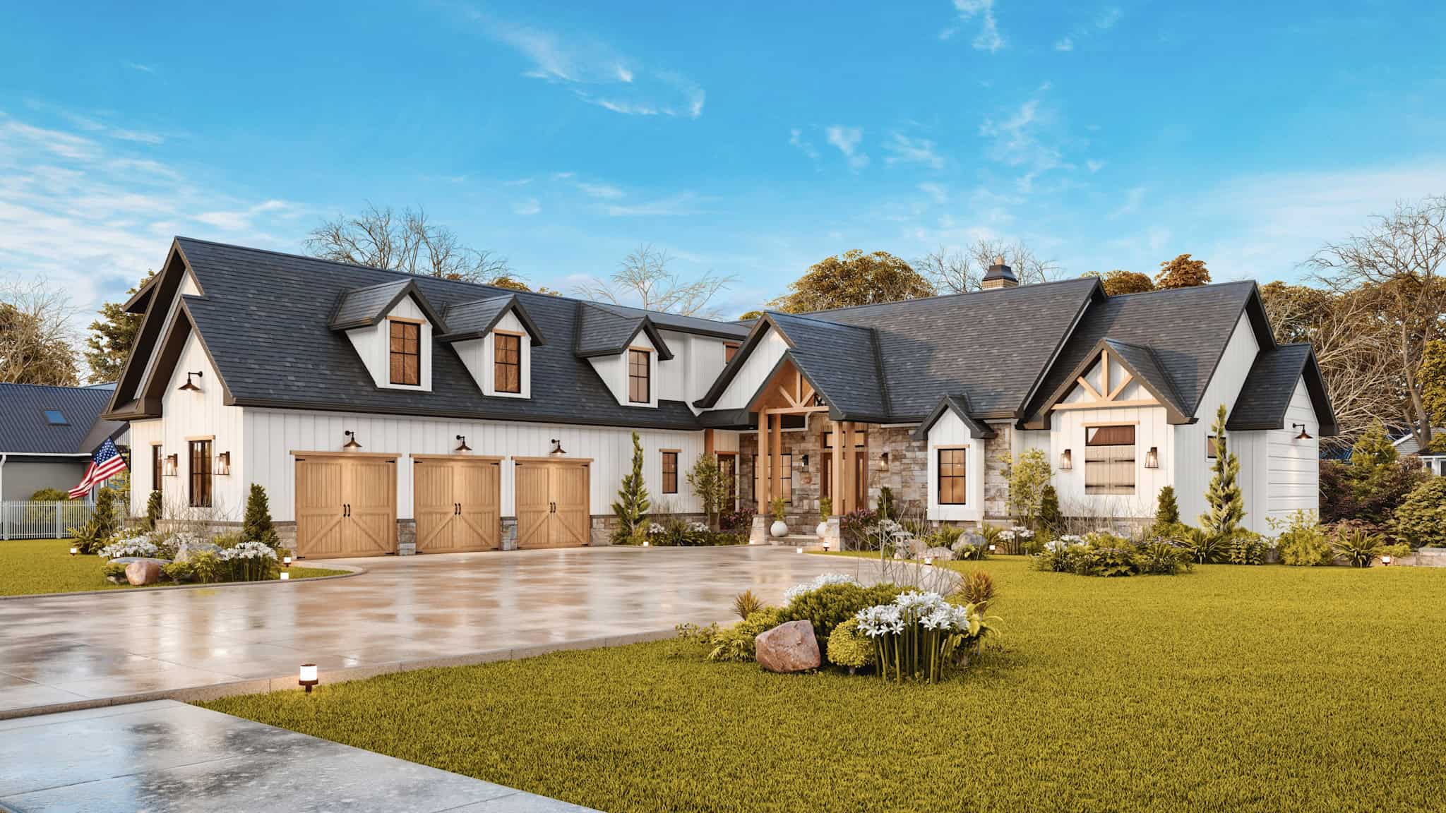 Front View of this 3-Bedroom,4339 Sq Ft Plan -198-1171