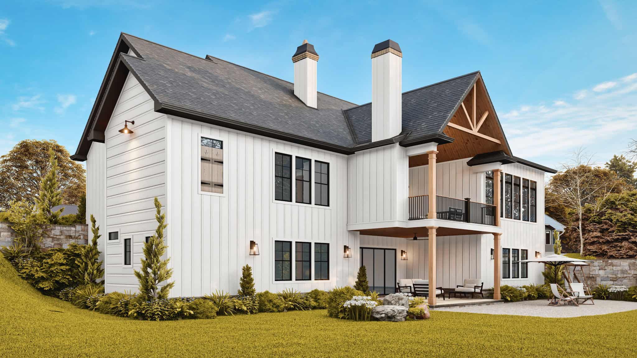 Rear View of this 3-Bedroom,4339 Sq Ft Plan -198-1171