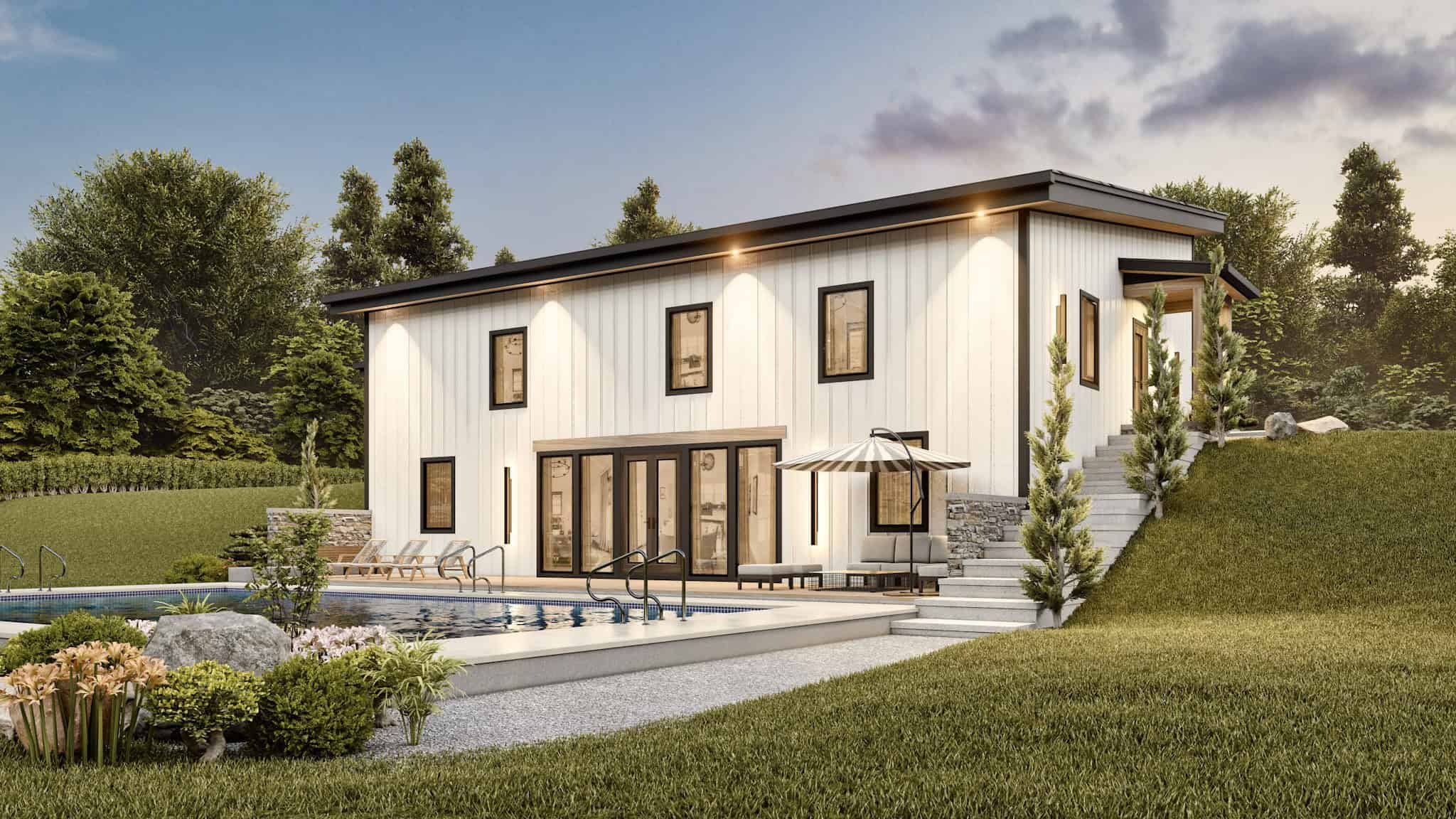 Home at Night of this 4-Bedroom,3076 Sq Ft Plan -198-1172