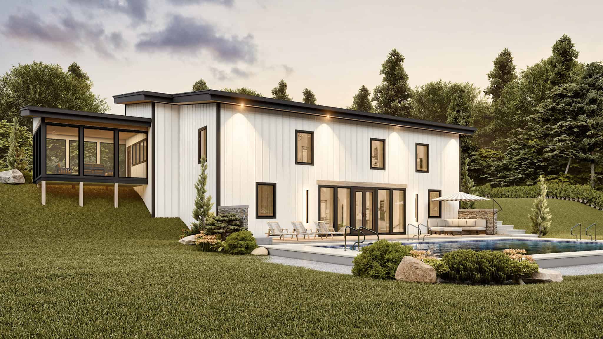 Home at Night of this 4-Bedroom,3076 Sq Ft Plan -198-1172