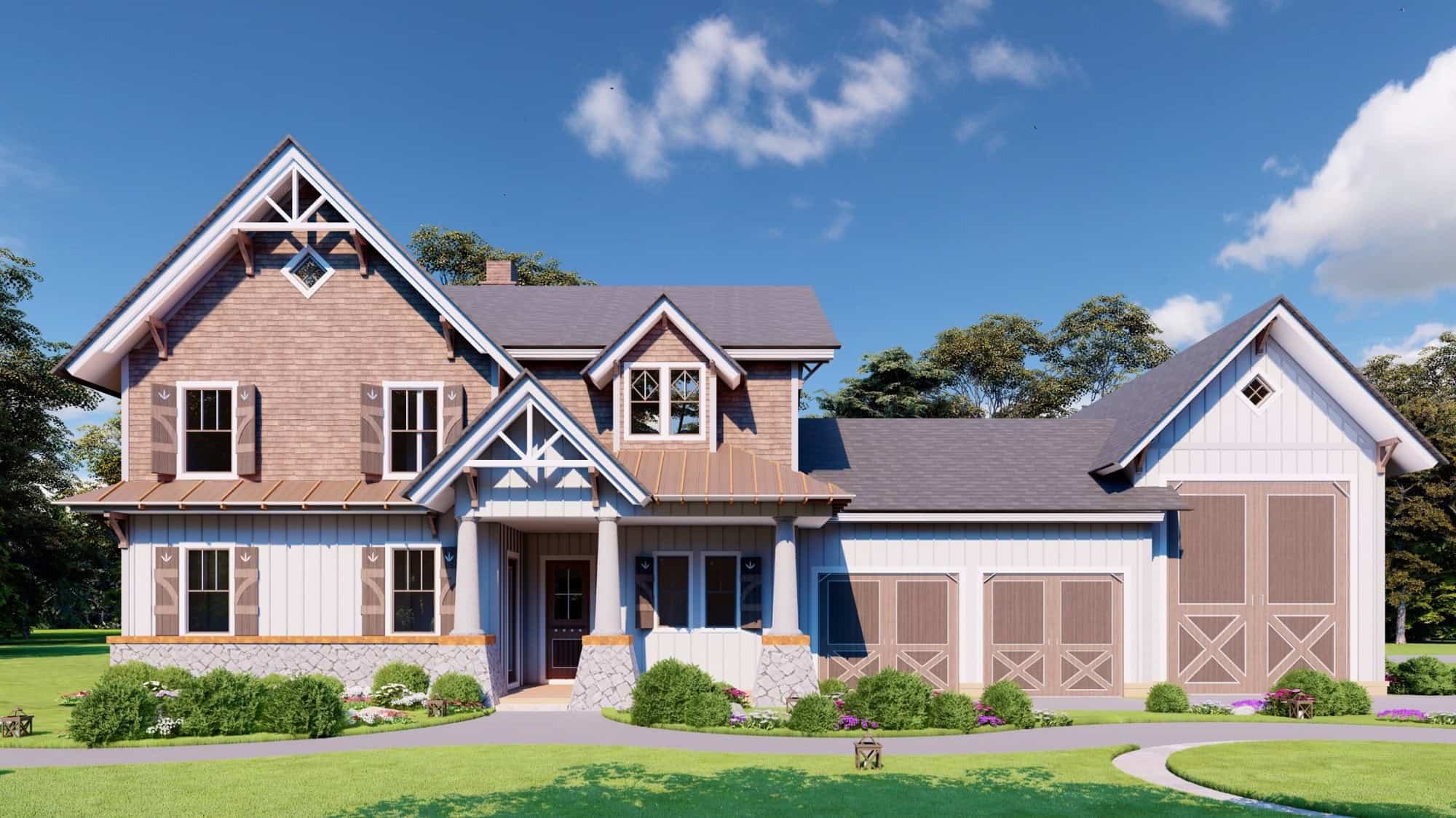 Front View of this 3-Bedroom,2402 Sq Ft Plan -198-1173