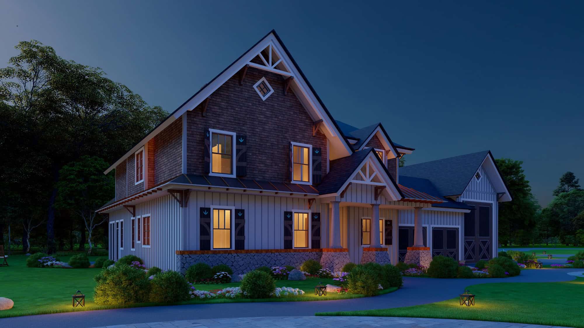 Home at Night of this 3-Bedroom,2402 Sq Ft Plan -198-1173