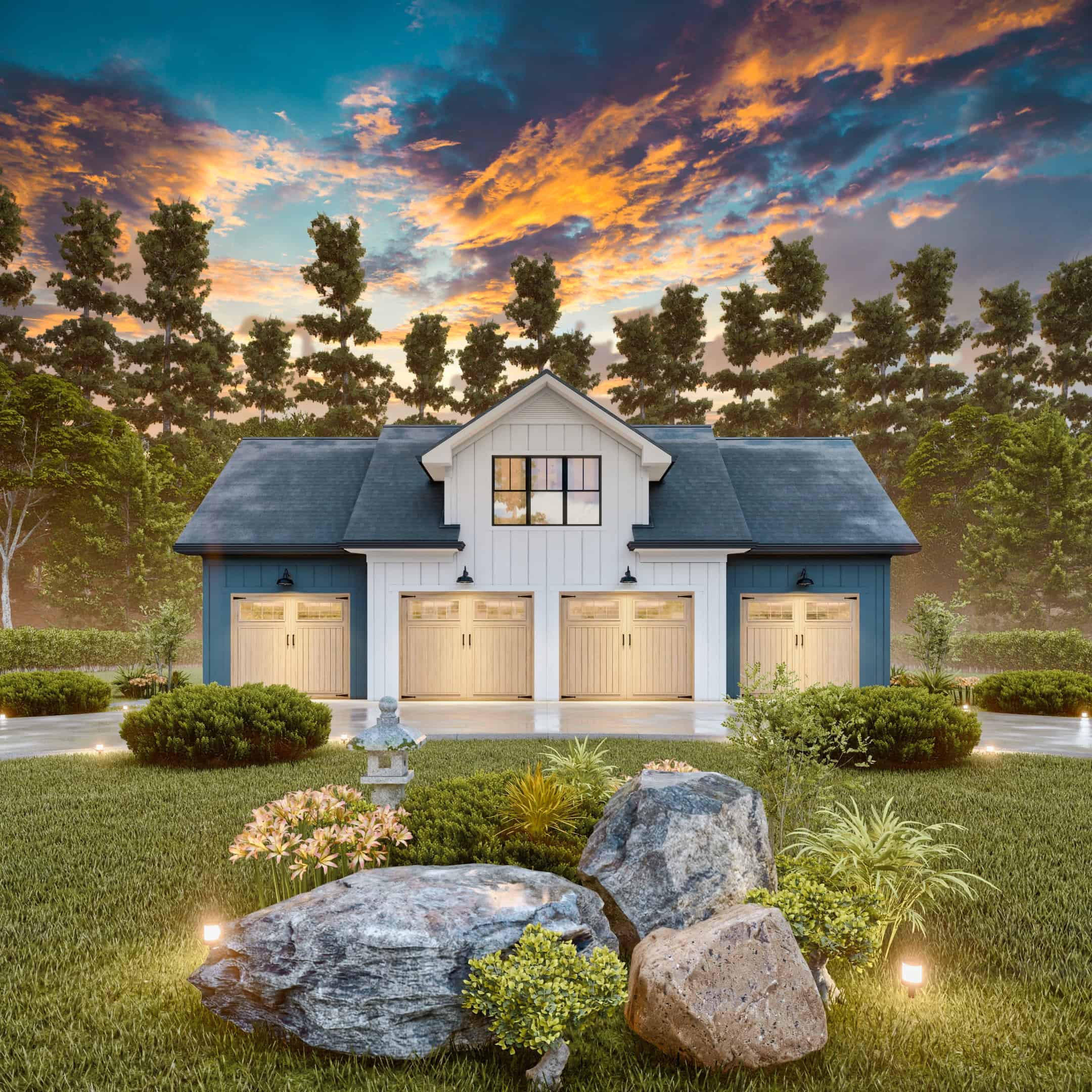 Home at Night of this 2-Bedroom,1056 Sq Ft Plan -198-1174