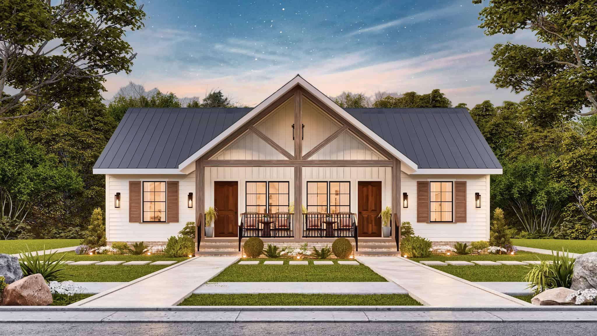 Home at Night of this 2-Bedroom,1696 Sq Ft Plan -198-1176