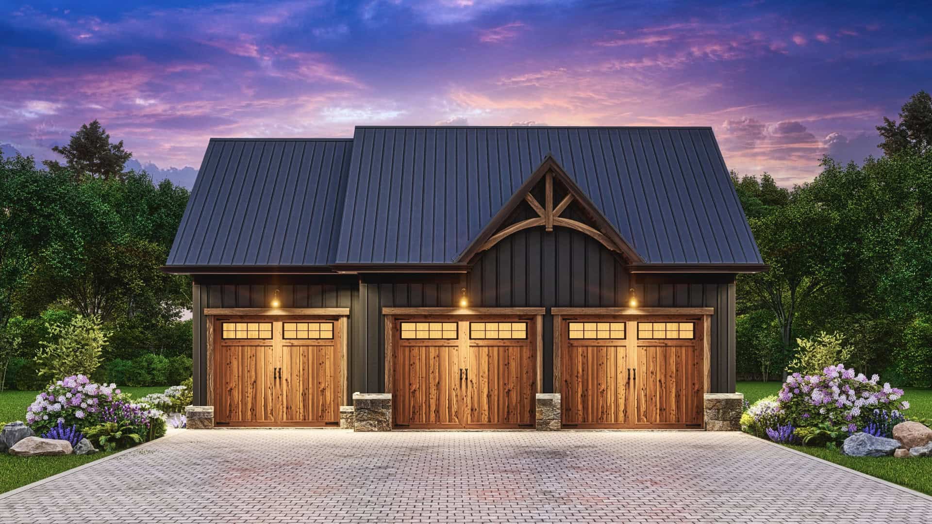 Home at Night of this 1-Bedroom,665 Sq Ft Plan -198-1180