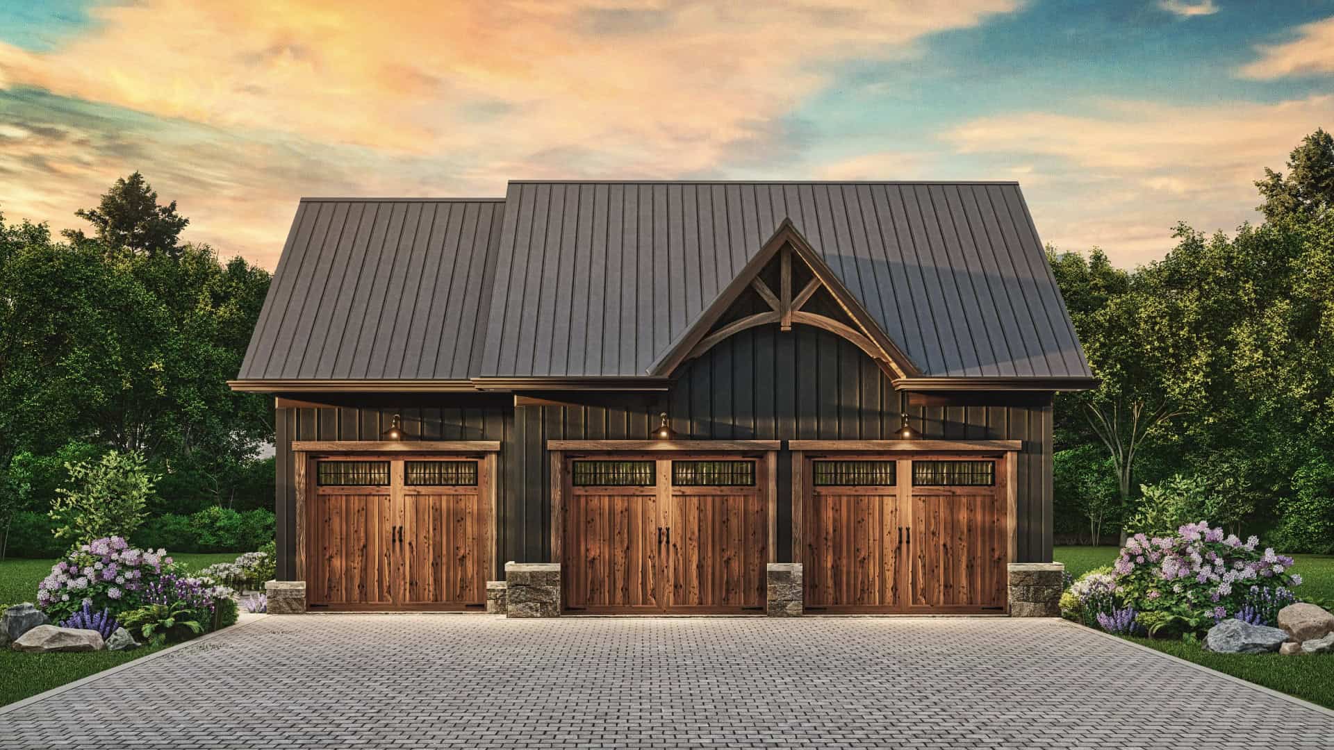 Home at Night of this 1-Bedroom,665 Sq Ft Plan -198-1180