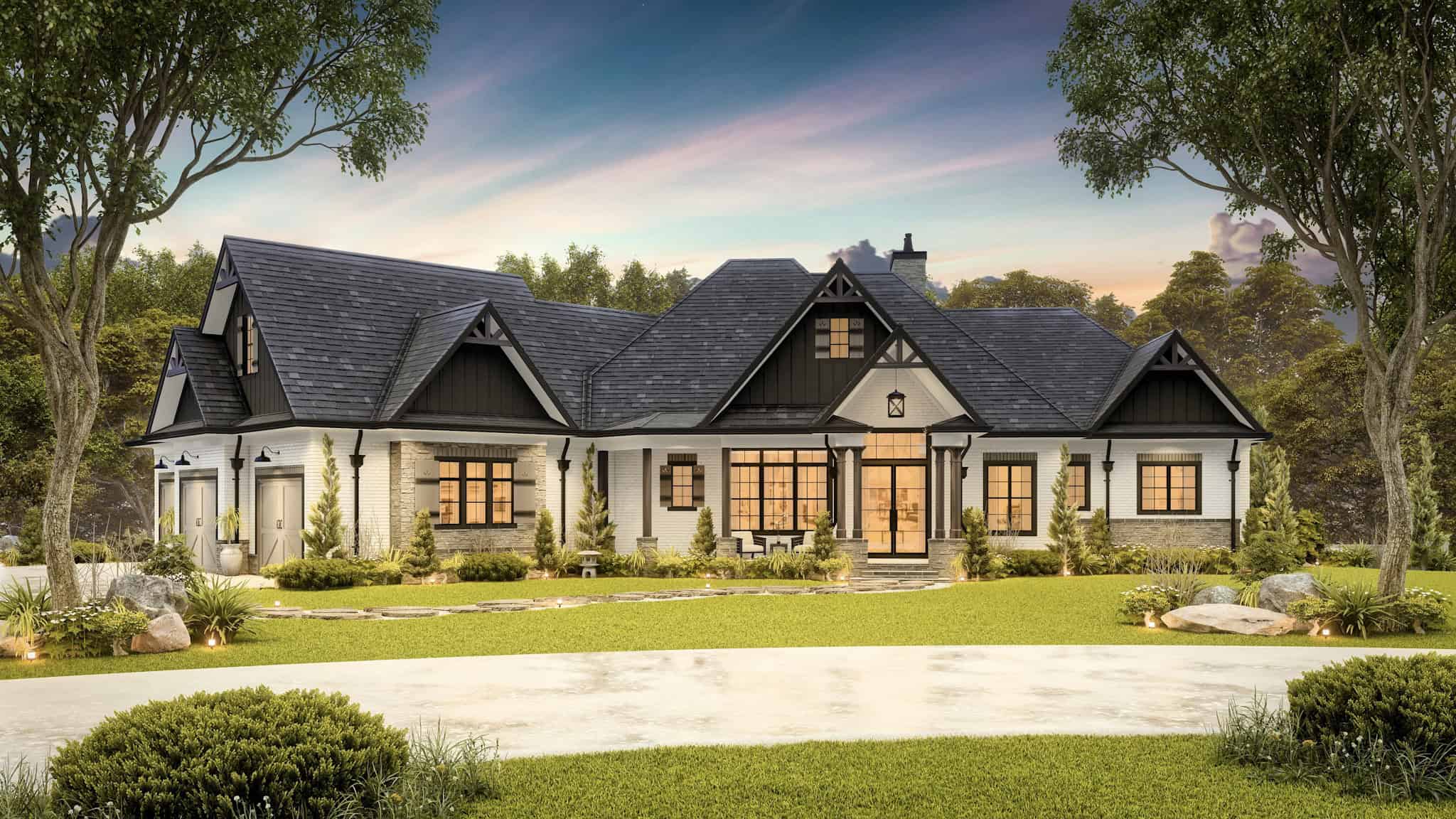 Home at Night of this 3-Bedroom,6387 Sq Ft Plan -198-1188