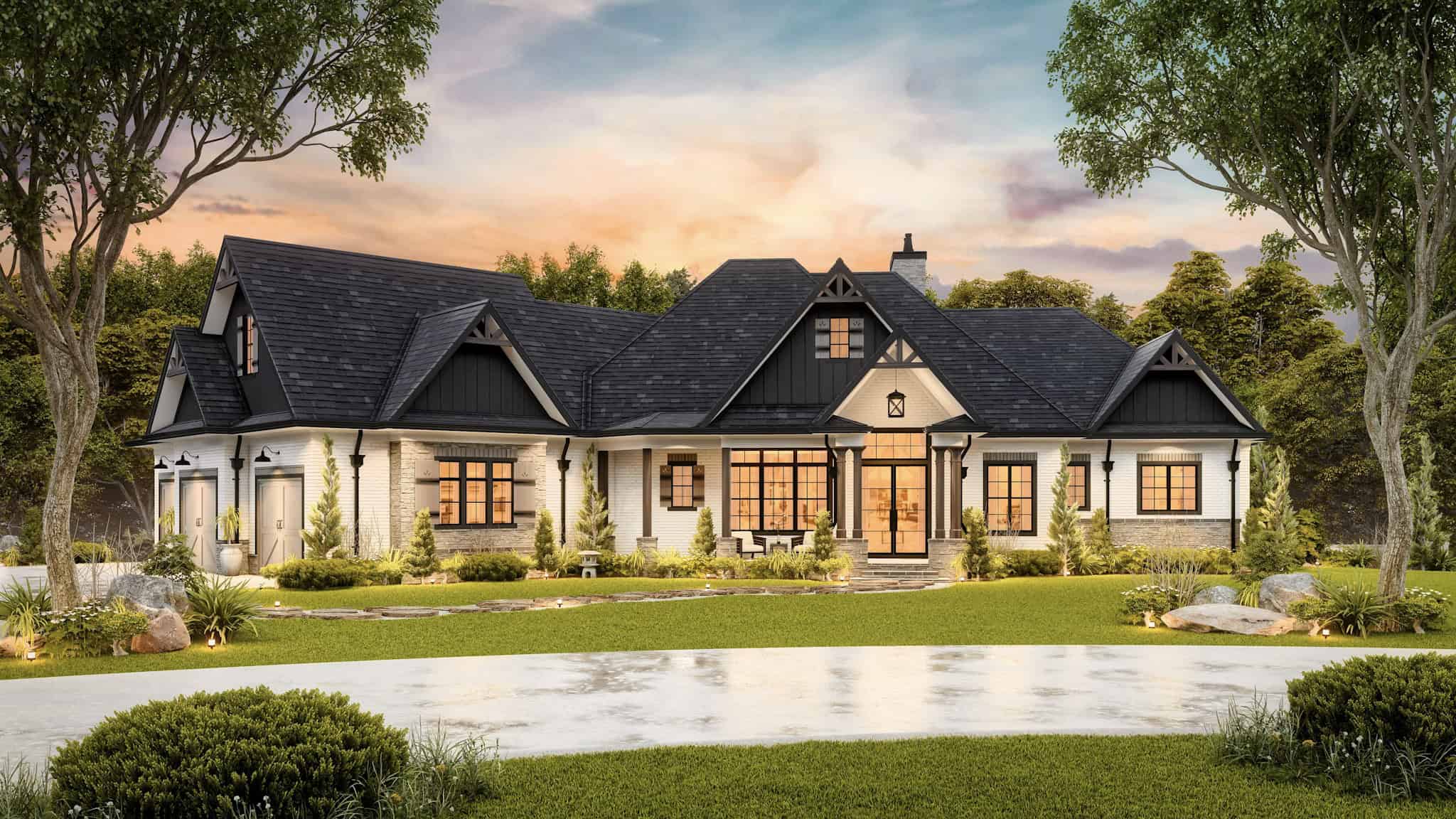 Front View of this 3-Bedroom,6387 Sq Ft Plan -198-1188