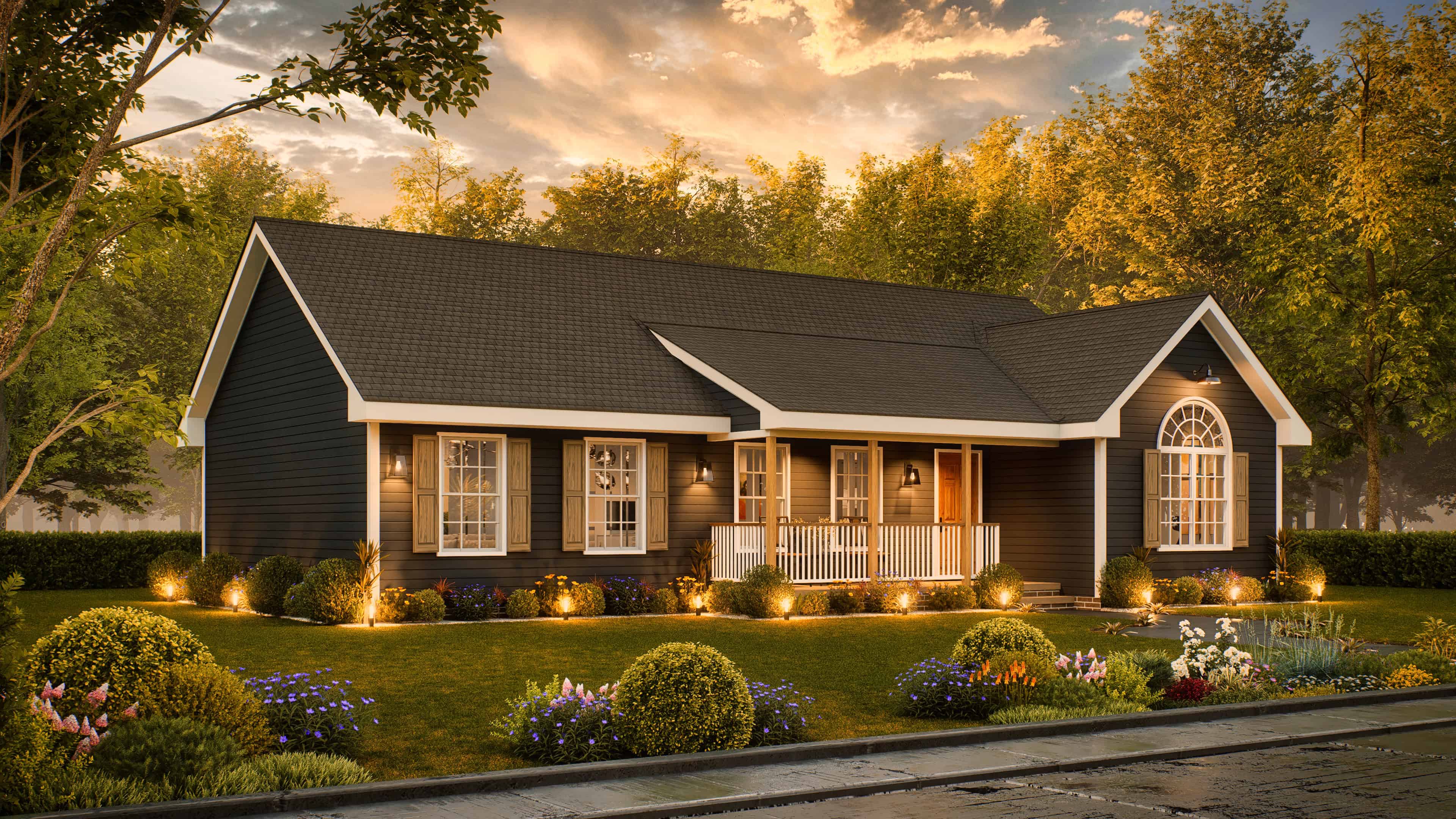 Home at Night of this 3-Bedroom,1566 Sq Ft Plan -198-1190
