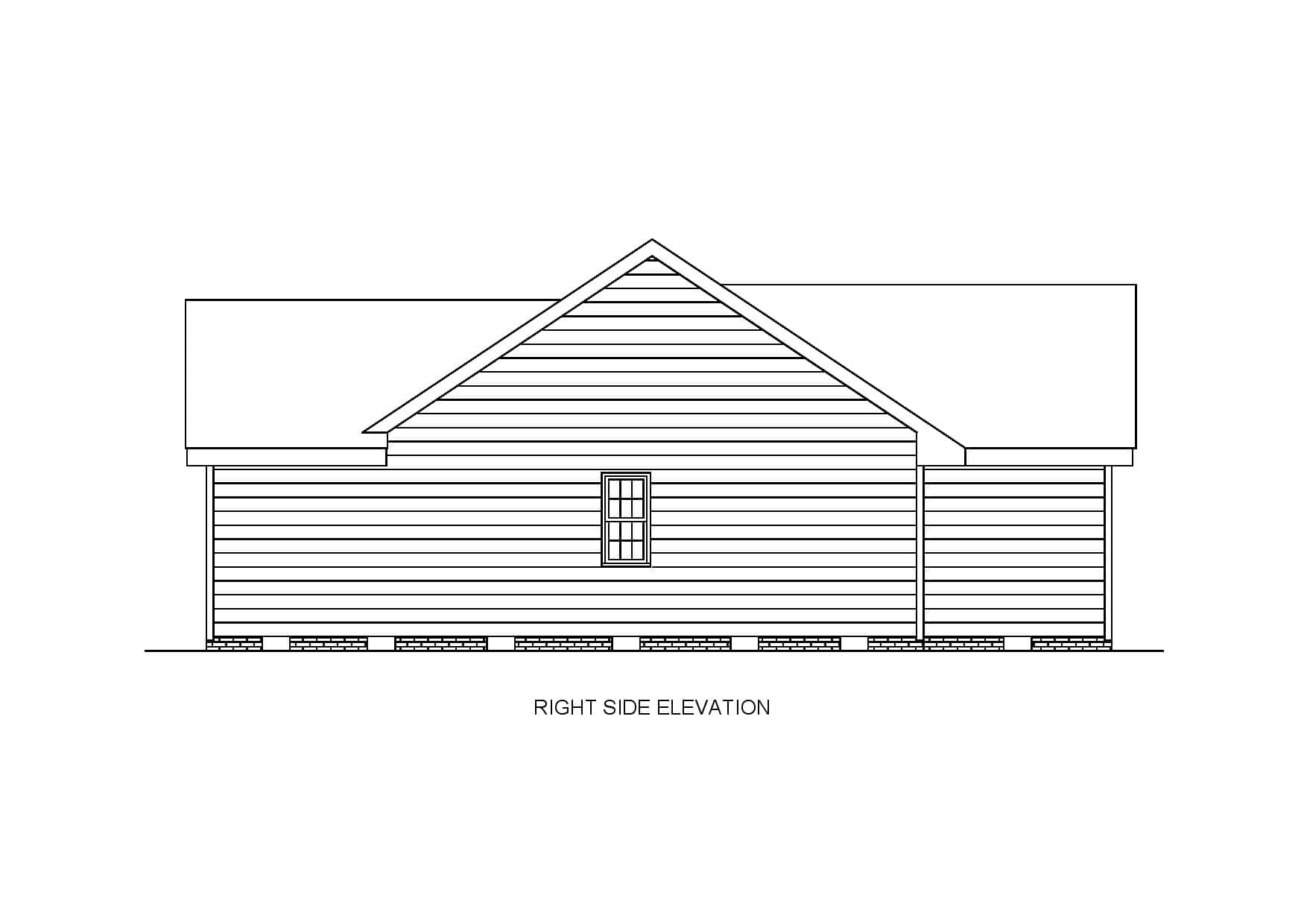 Home Plan Right Elevation of this 3-Bedroom,1566 Sq Ft Plan -198-1190