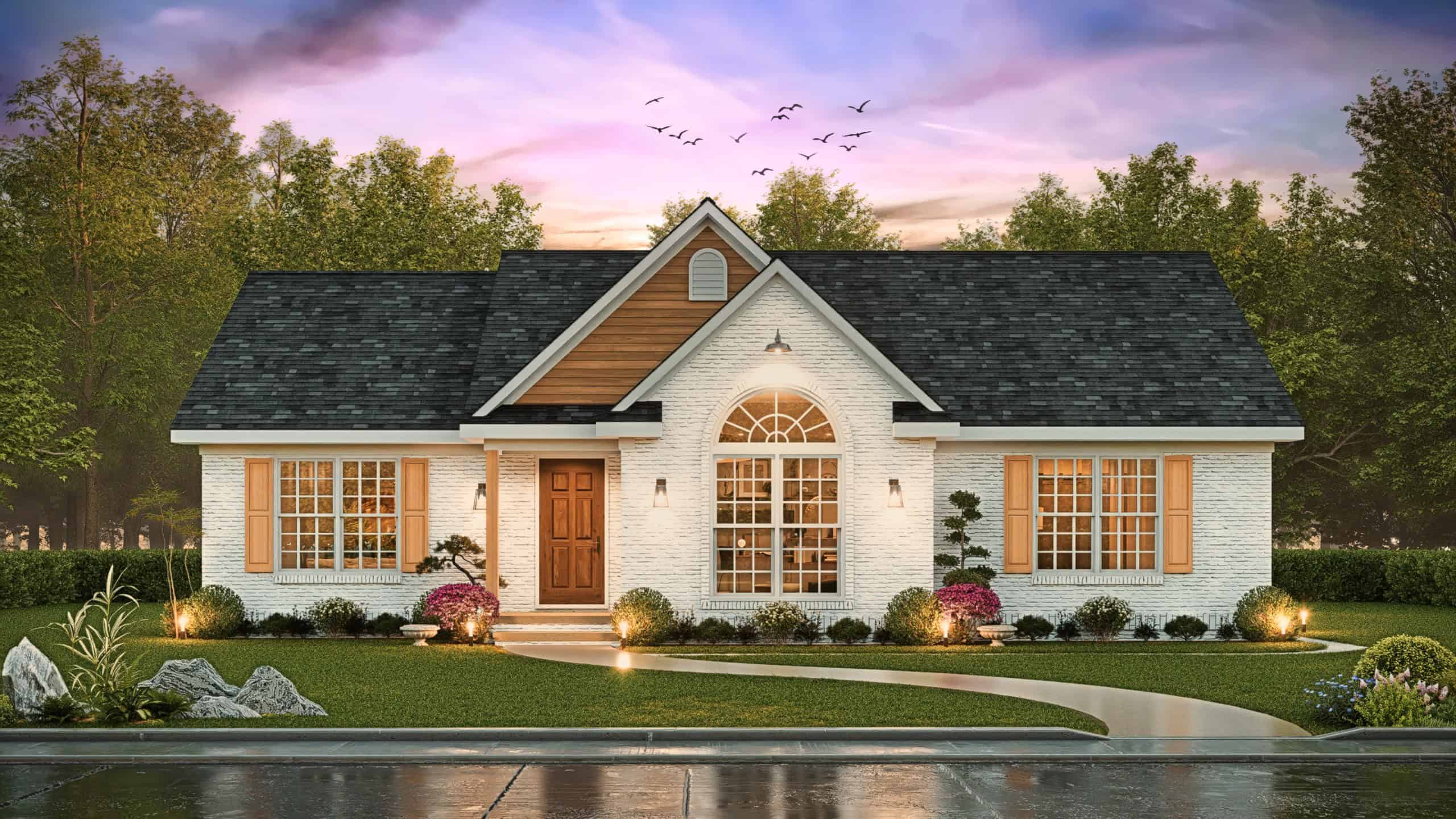 Home at Night of this 3-Bedroom,1313 Sq Ft Plan -198-1191