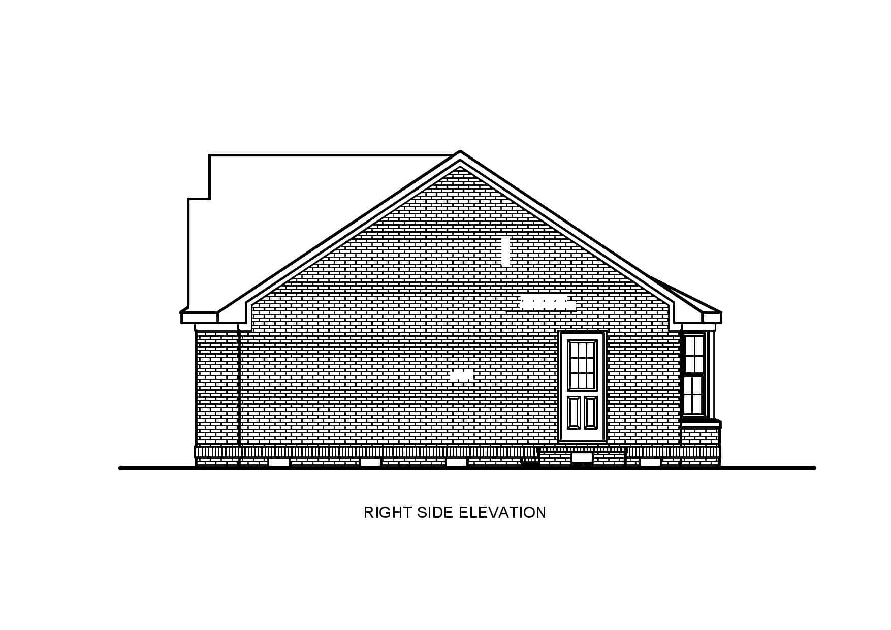 Home Plan Right Elevation of this 3-Bedroom,1313 Sq Ft Plan -198-1191