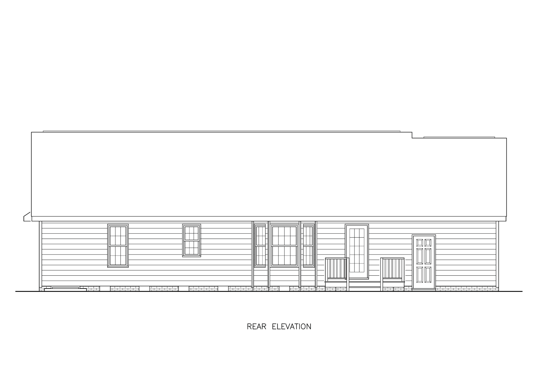 Home Plan Rear Elevation of this 3-Bedroom,1281 Sq Ft Plan -198-1192