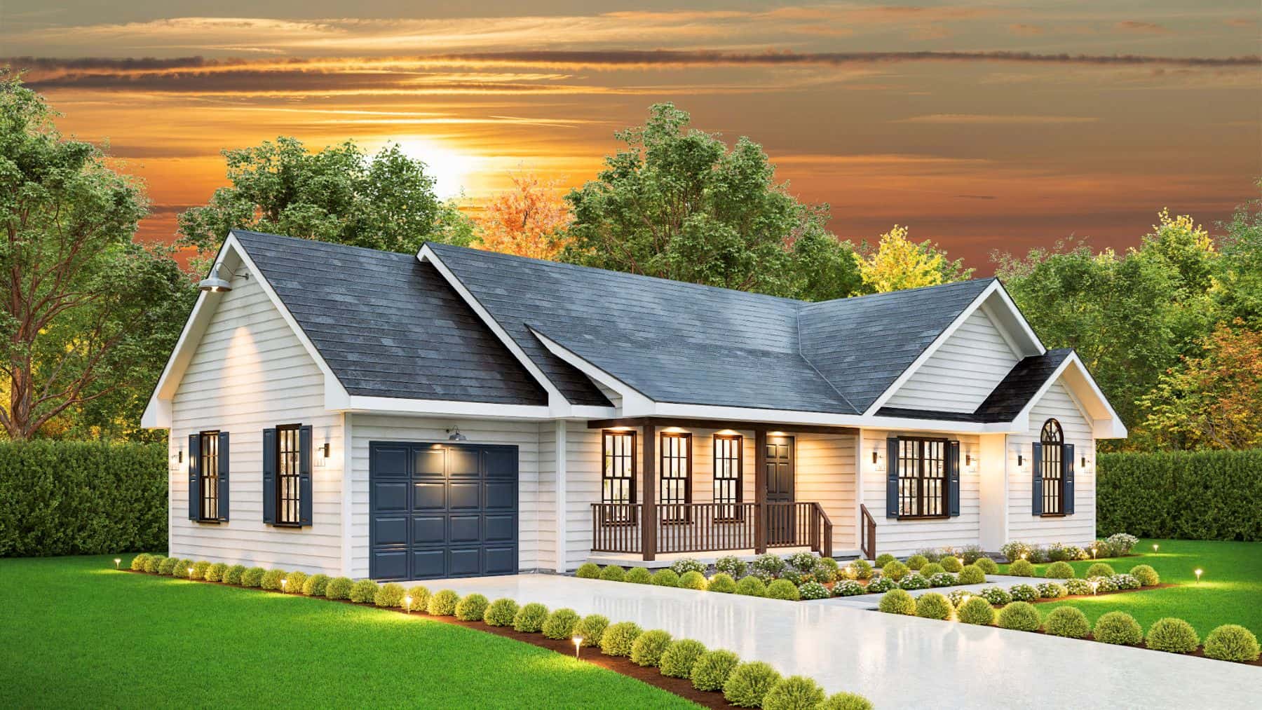 Left Side View of this 3-Bedroom,1281 Sq Ft Plan -198-1192