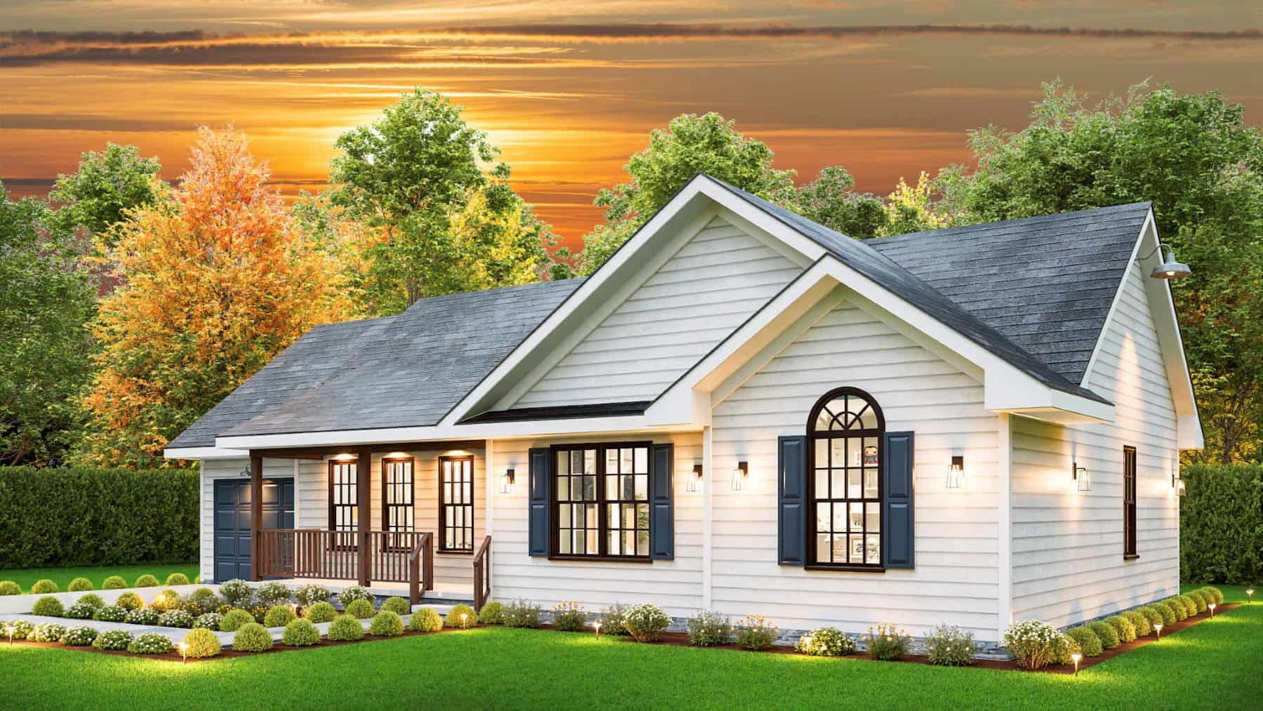 Right Side View of this 3-Bedroom,1281 Sq Ft Plan -198-1192