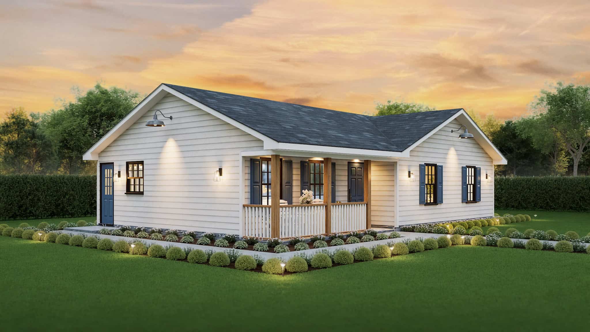 Left Side View of this 3-Bedroom,1157 Sq Ft Plan -198-1193