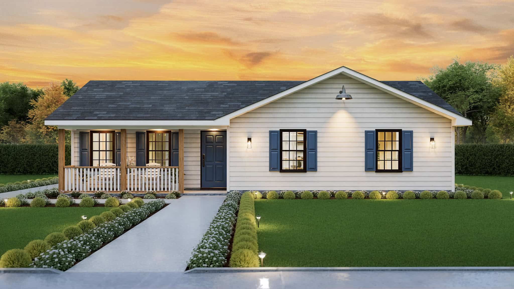 Front View of this 3-Bedroom,1157 Sq Ft Plan -198-1193