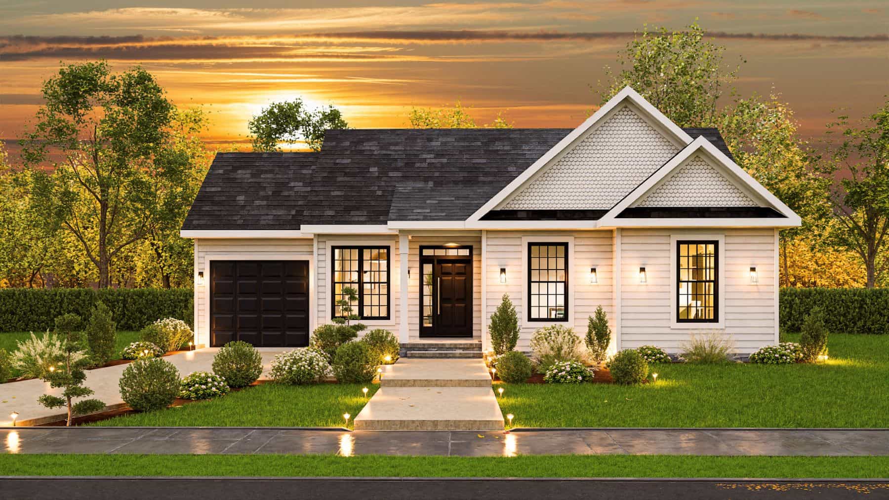 Front View of this 3-Bedroom,1310 Sq Ft Plan -198-1194