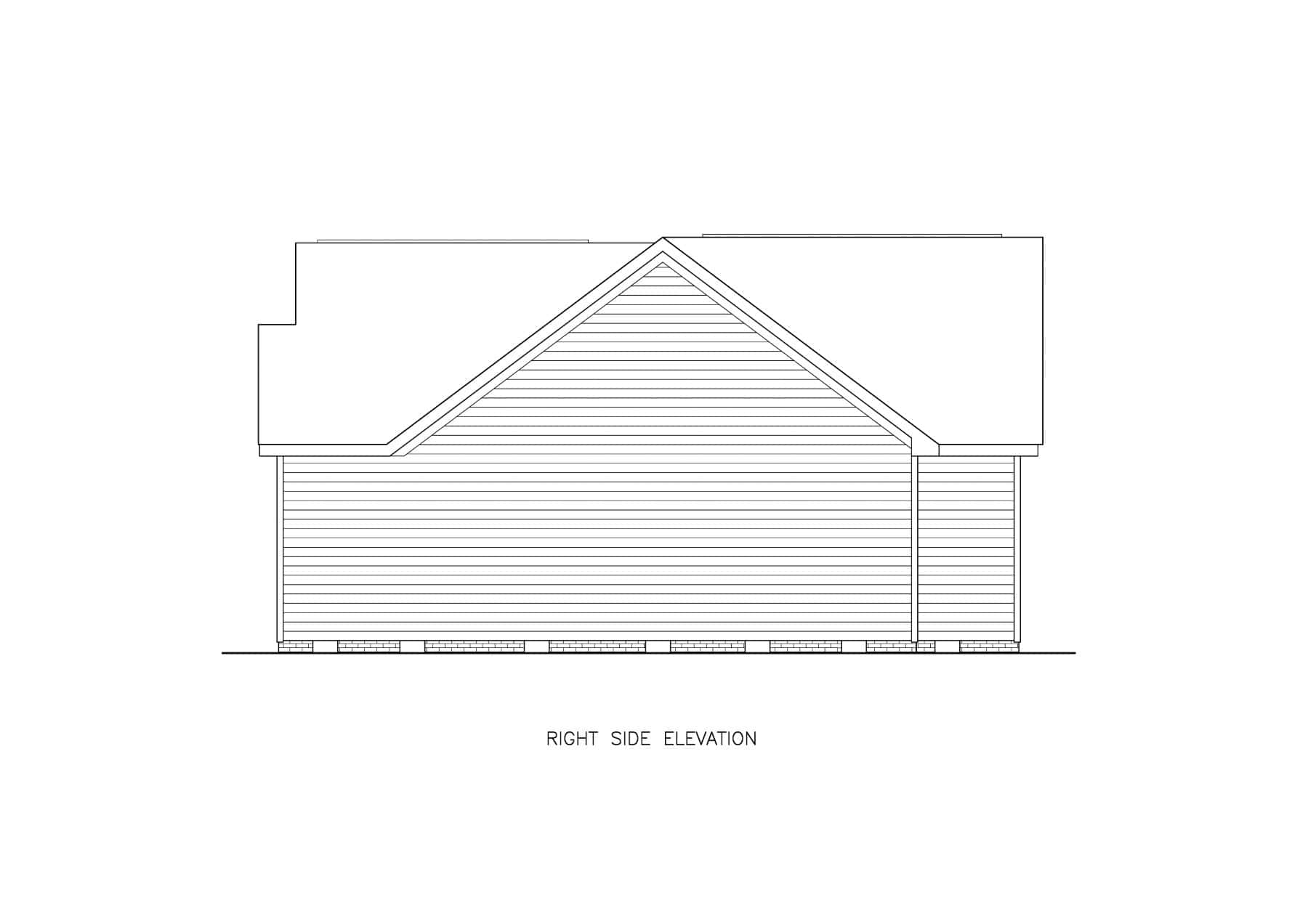 Home Plan Right Elevation of this 3-Bedroom,1310 Sq Ft Plan -198-1194