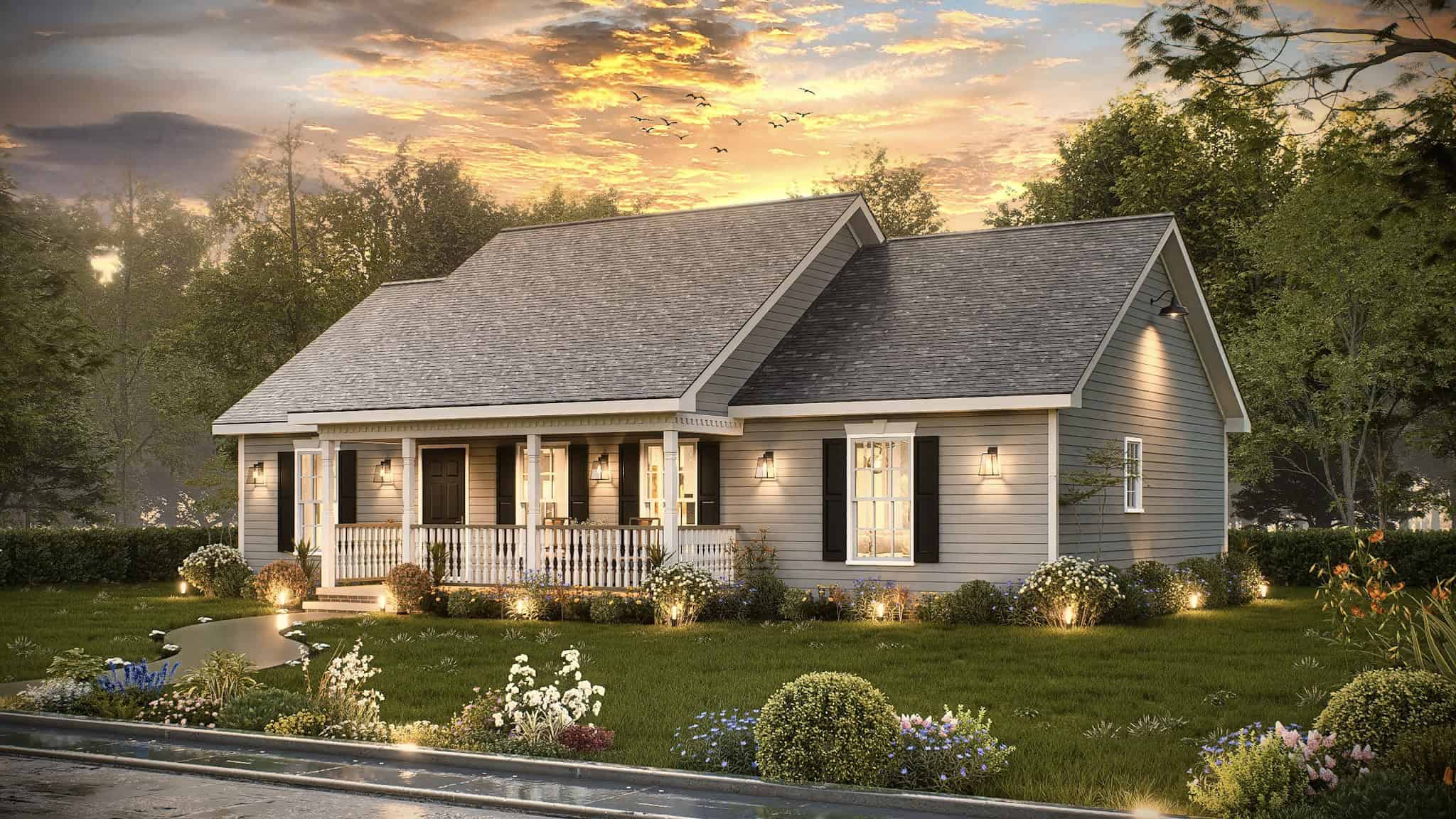 Home at Night of this 3-Bedroom,1248 Sq Ft Plan -198-1195