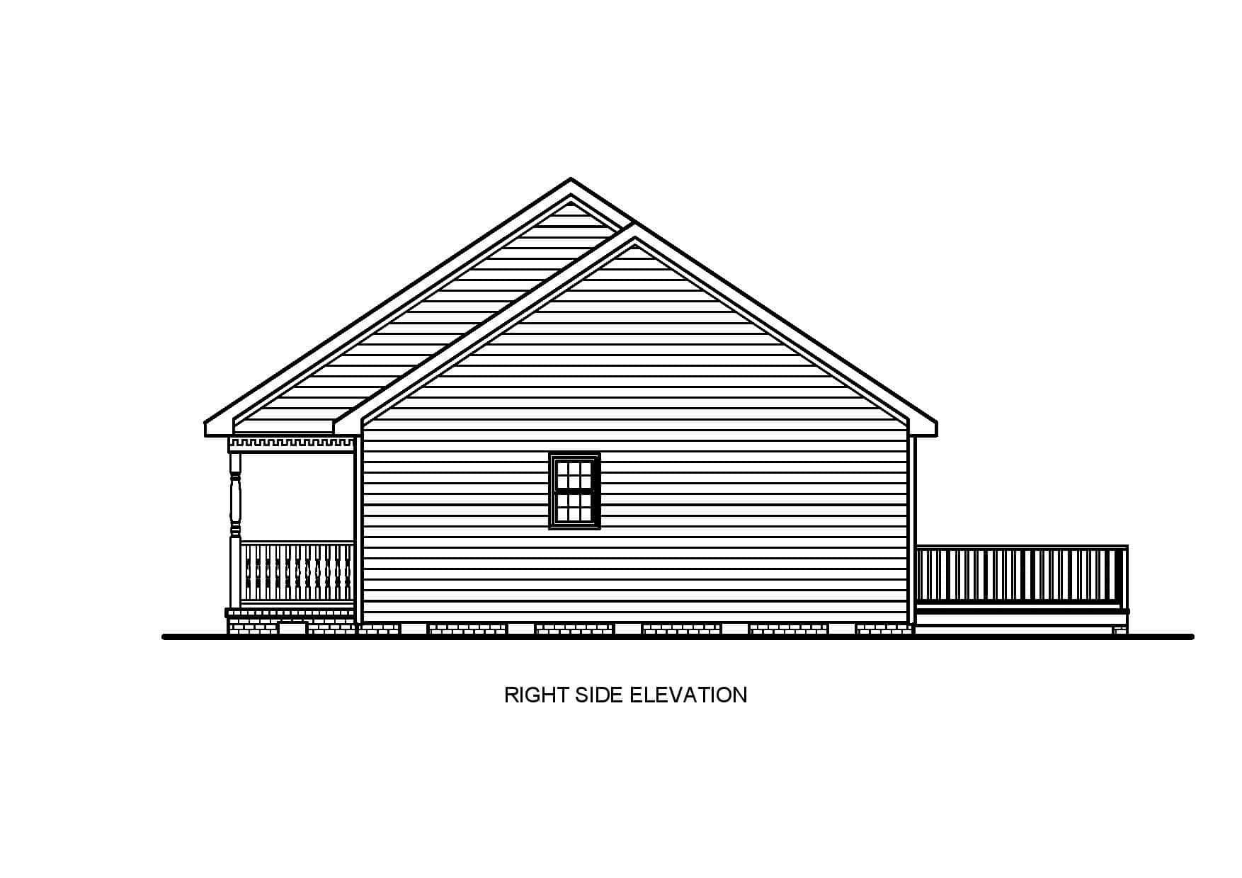 Home Plan Right Elevation of this 3-Bedroom,1248 Sq Ft Plan -198-1195