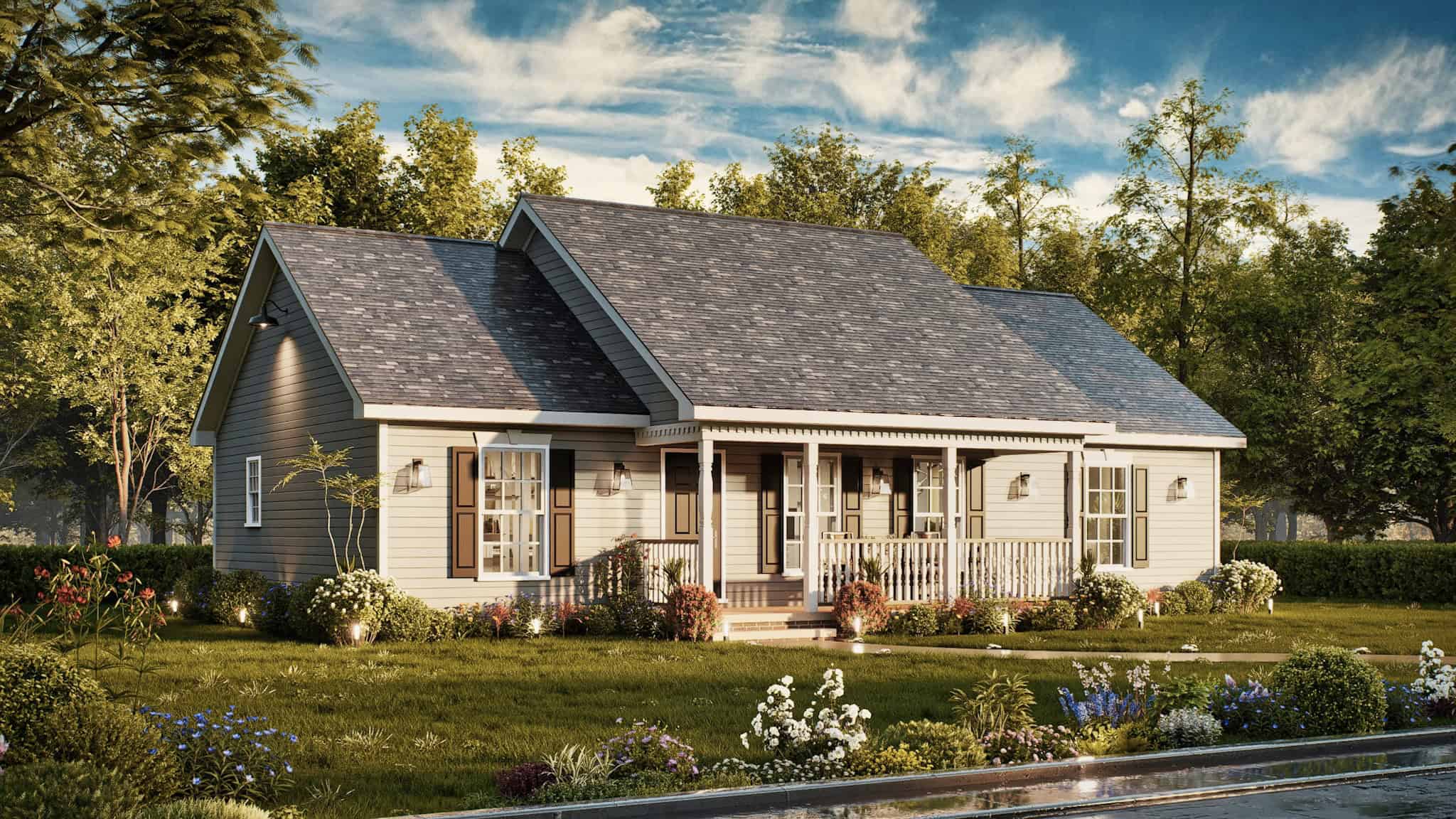 Left Side View of this 3-Bedroom,1248 Sq Ft Plan -198-1195