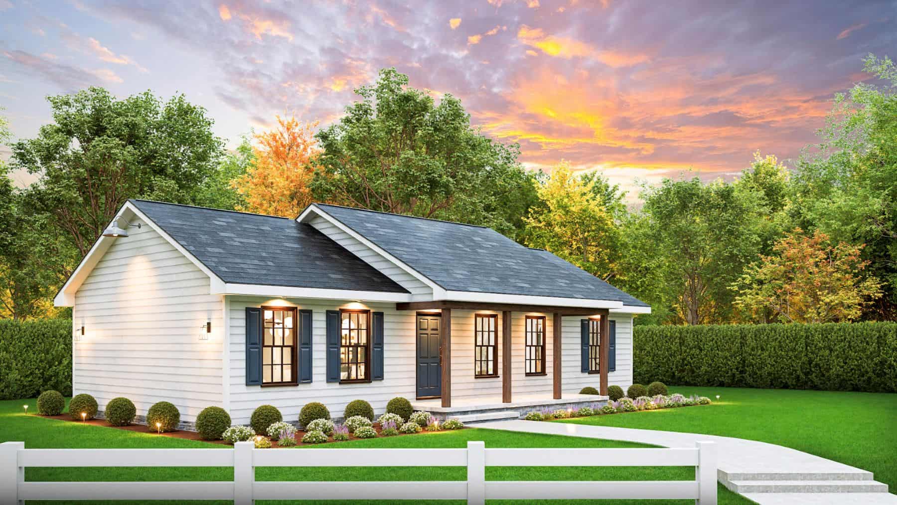 Left Side View of this 3-Bedroom,1152 Sq Ft Plan -198-1198