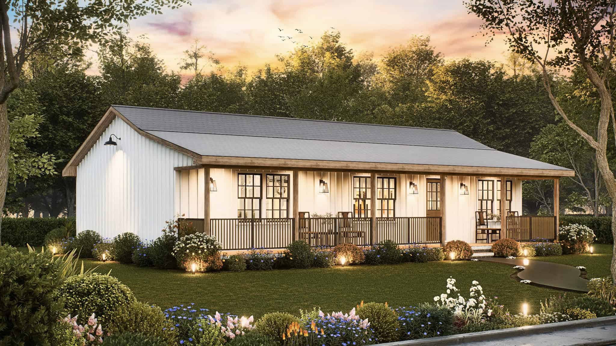 Home at Night of this 3-Bedroom,960 Sq Ft Plan -198-1199