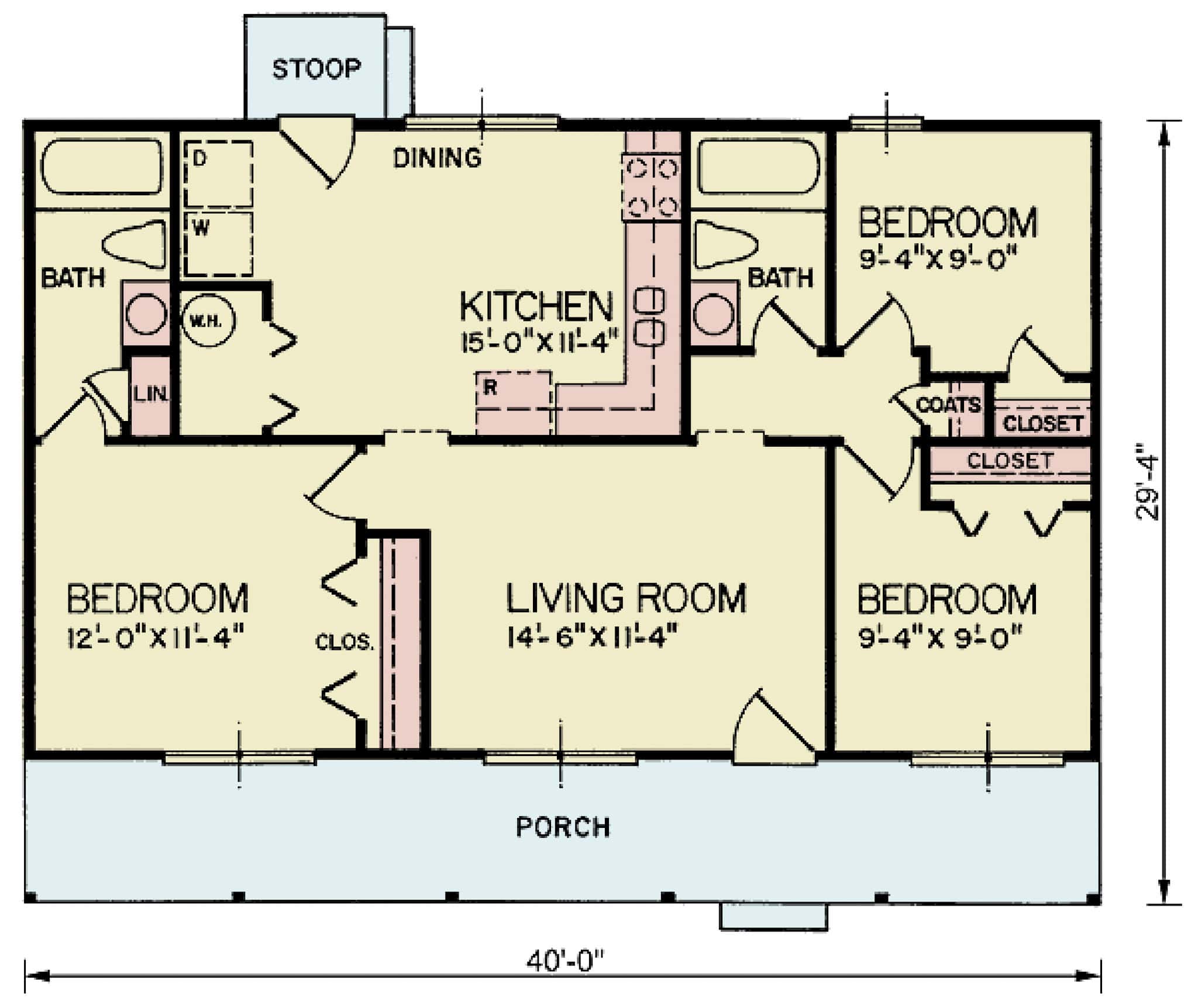 Main Level of Rustic Plan #198-1199