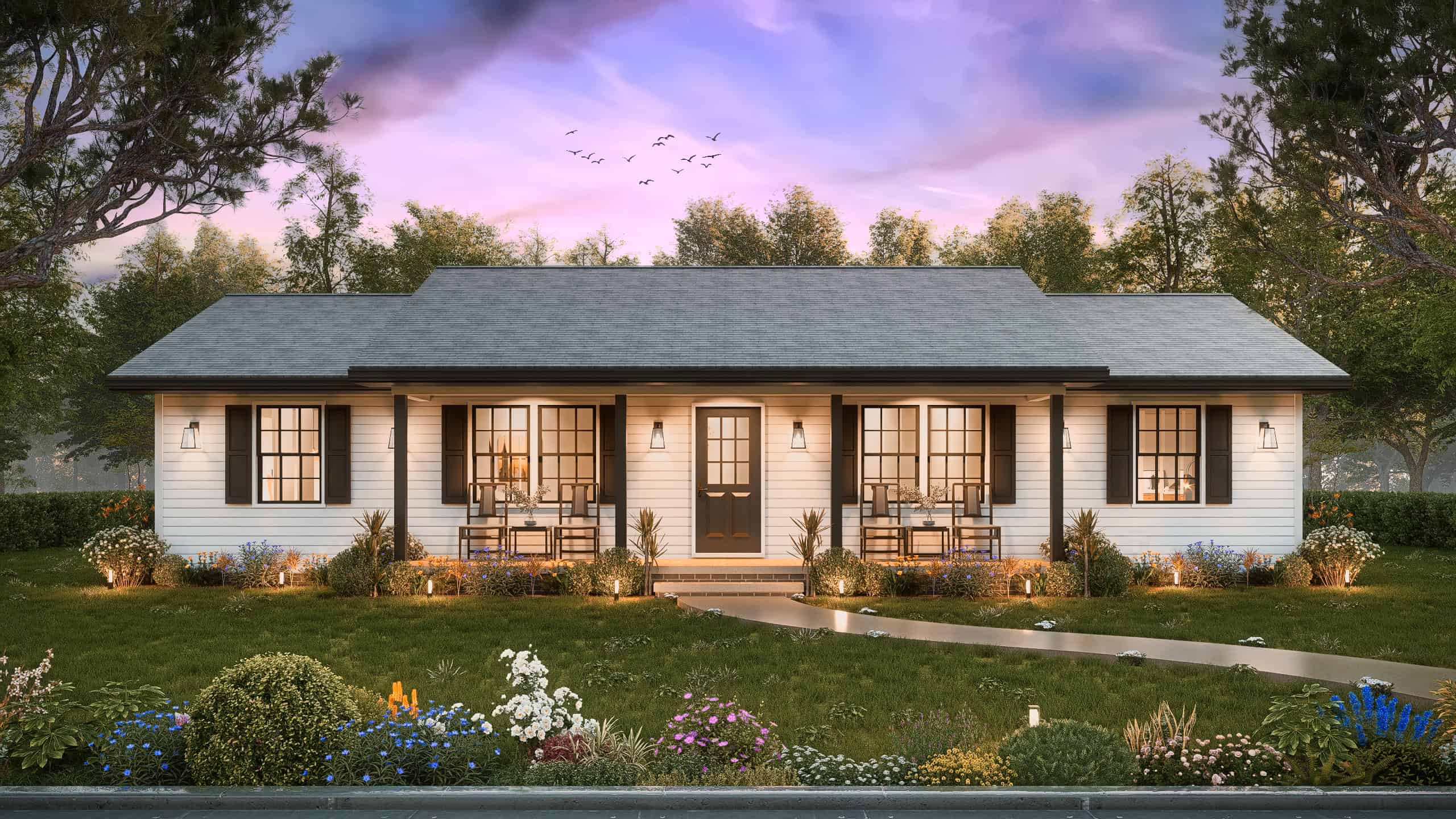 Home at Night of this 4-Bedroom,1223 Sq Ft Plan -198-1201