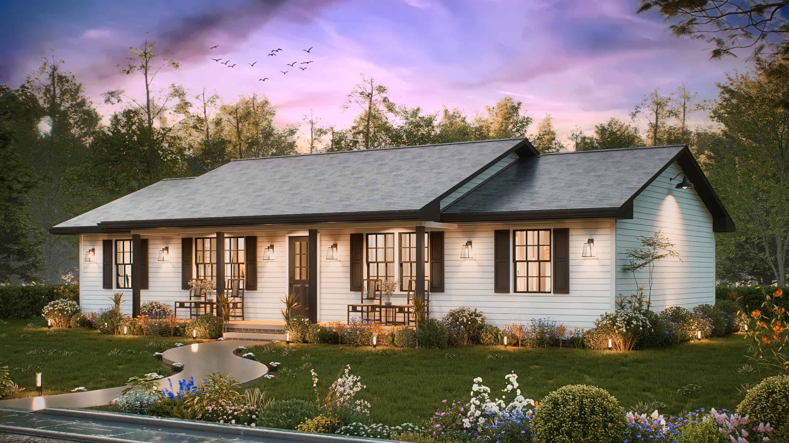 Home at Night of this 4-Bedroom,1223 Sq Ft Plan -198-1201