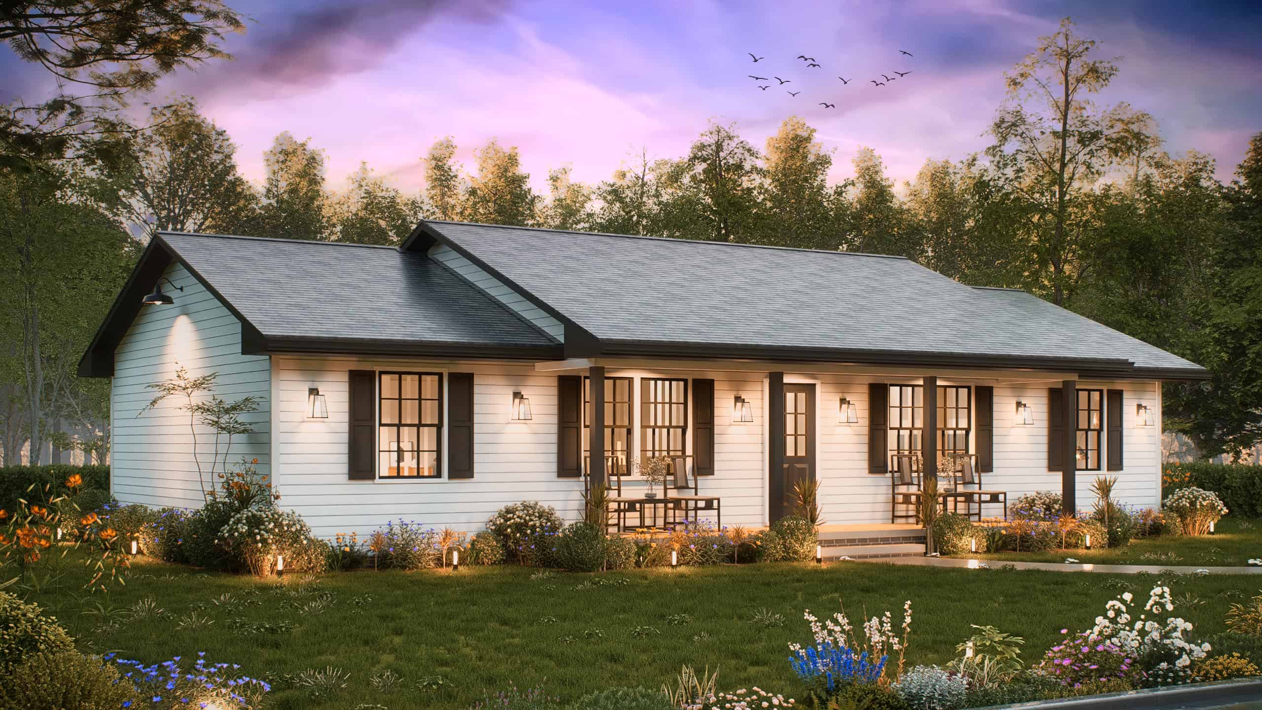 Home at Night of this 4-Bedroom,1223 Sq Ft Plan -198-1201