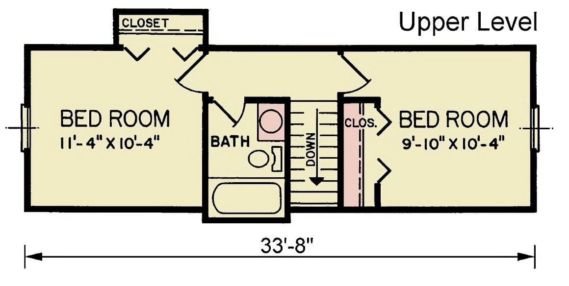 Upper Level of Traditional Plan #198-1202