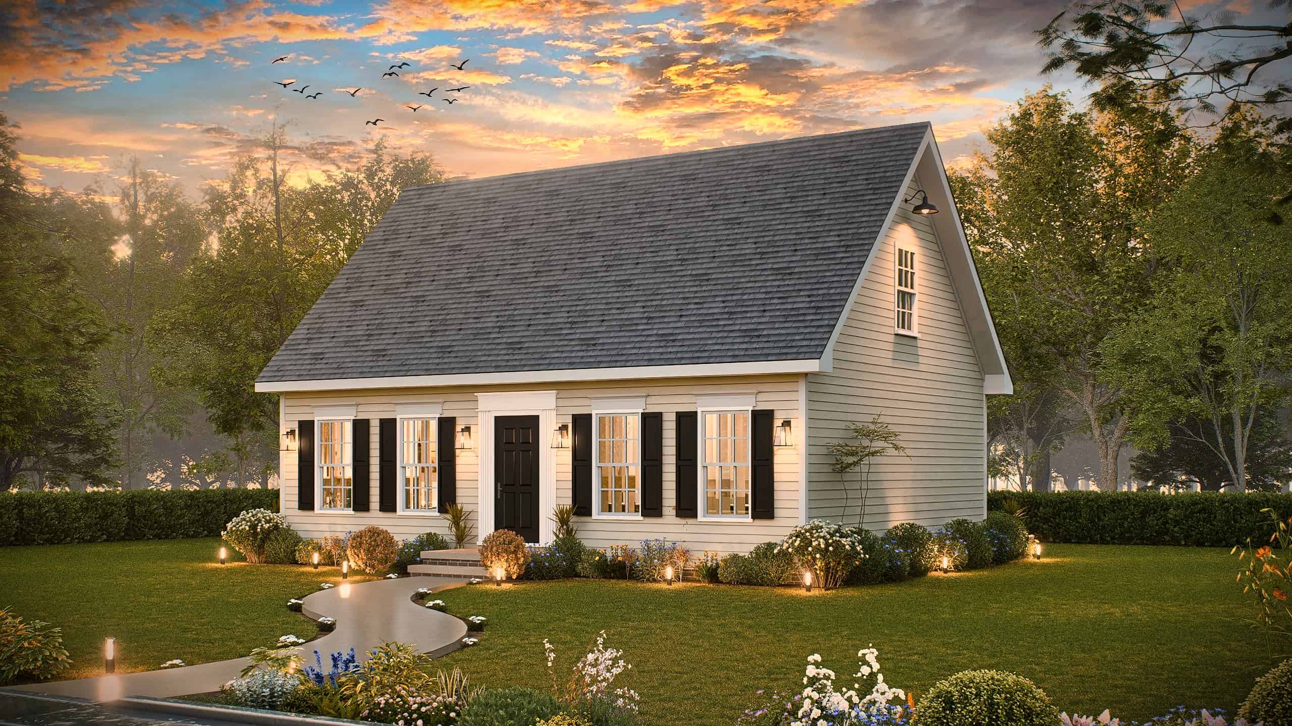 Home at Night of this 3-Bedroom,1191 Sq Ft Plan -198-1202