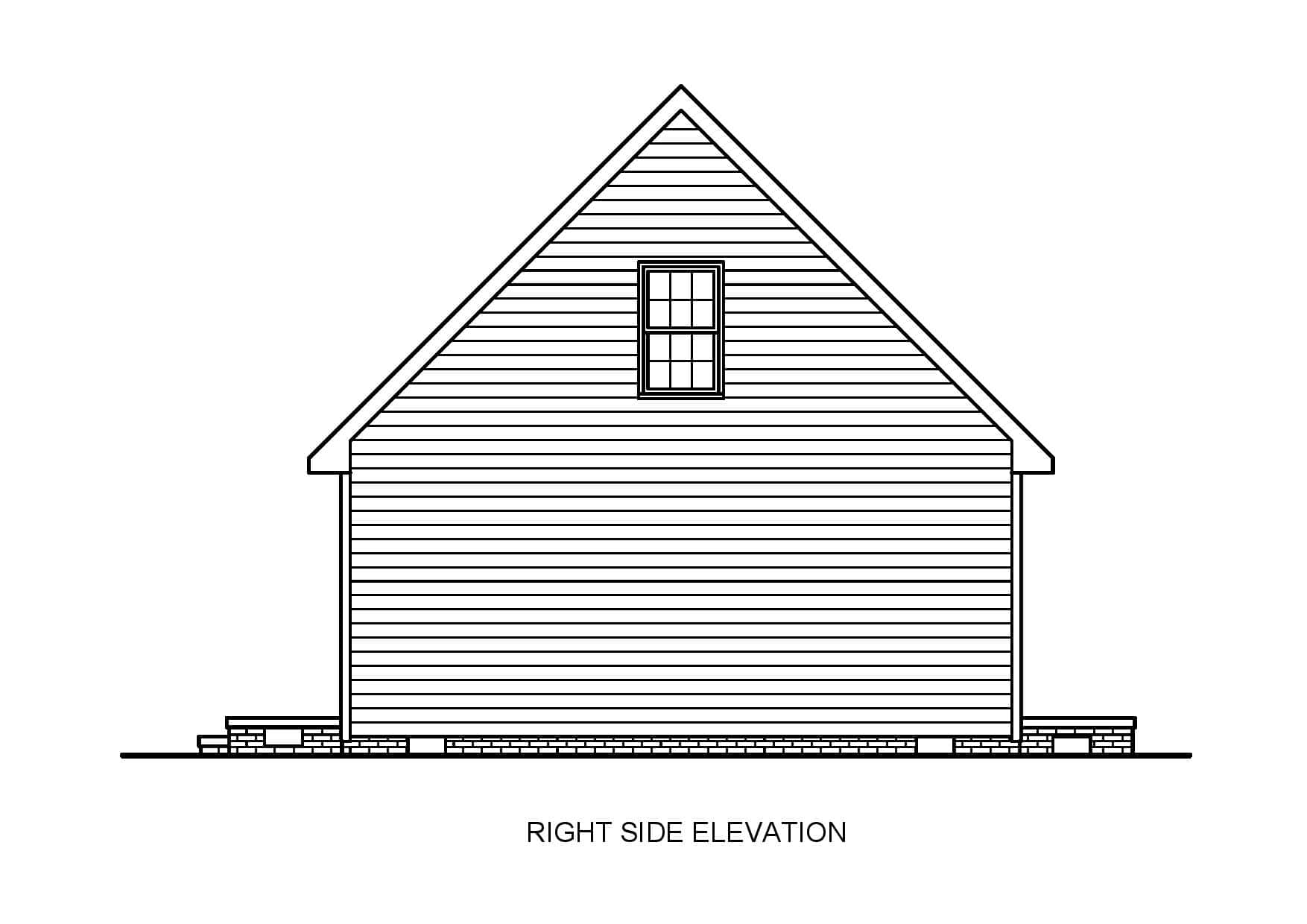 Home Plan Right Elevation of this 3-Bedroom,1191 Sq Ft Plan -198-1202