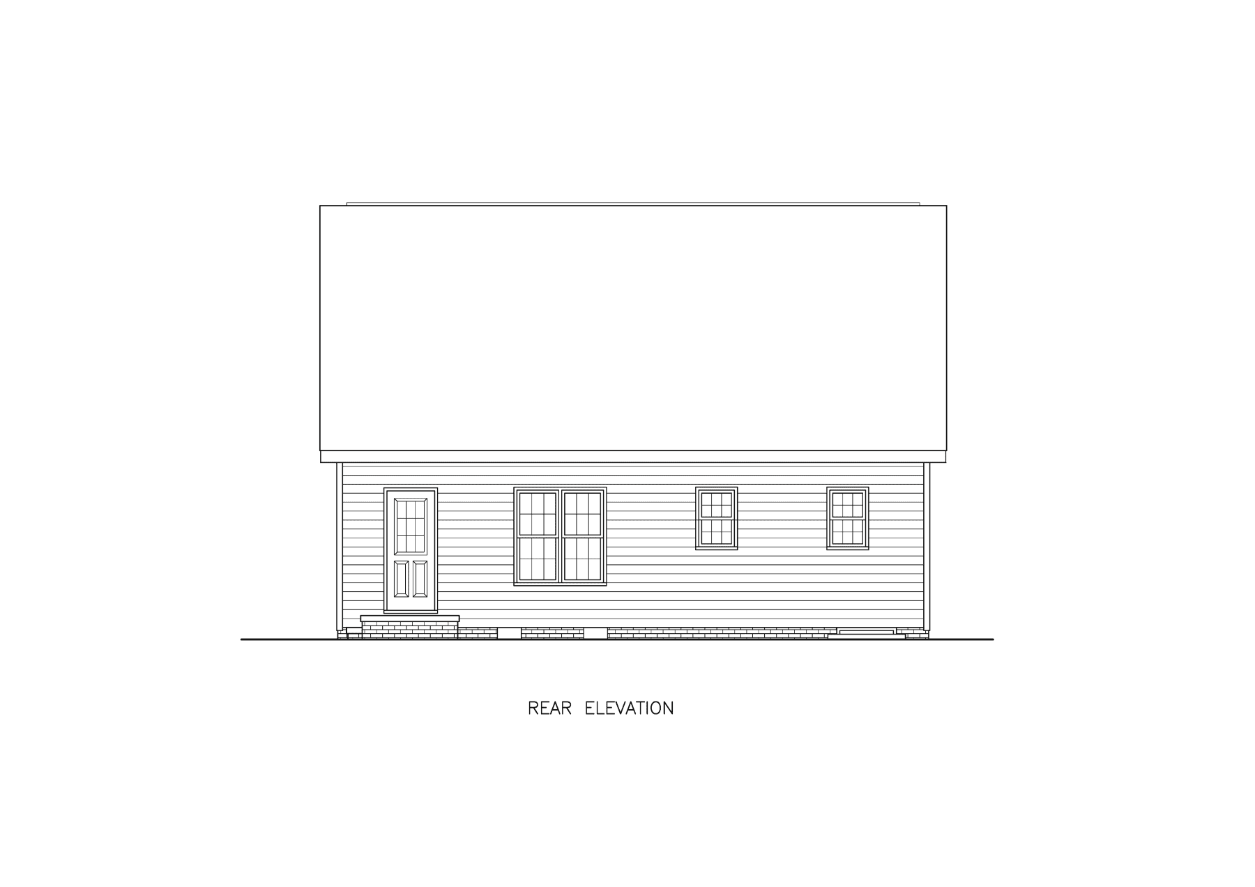 Home Plan Rear Elevation of this 3-Bedroom,1193 Sq Ft Plan -198-1204