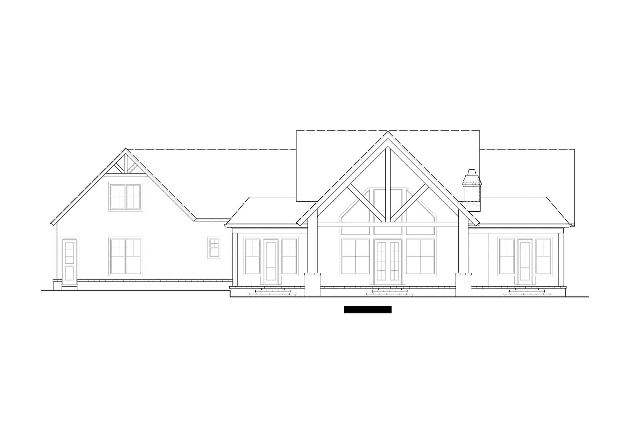 Home Plan Rear Elevation of this 3-Bedroom,2533 Sq Ft Plan -198-1205