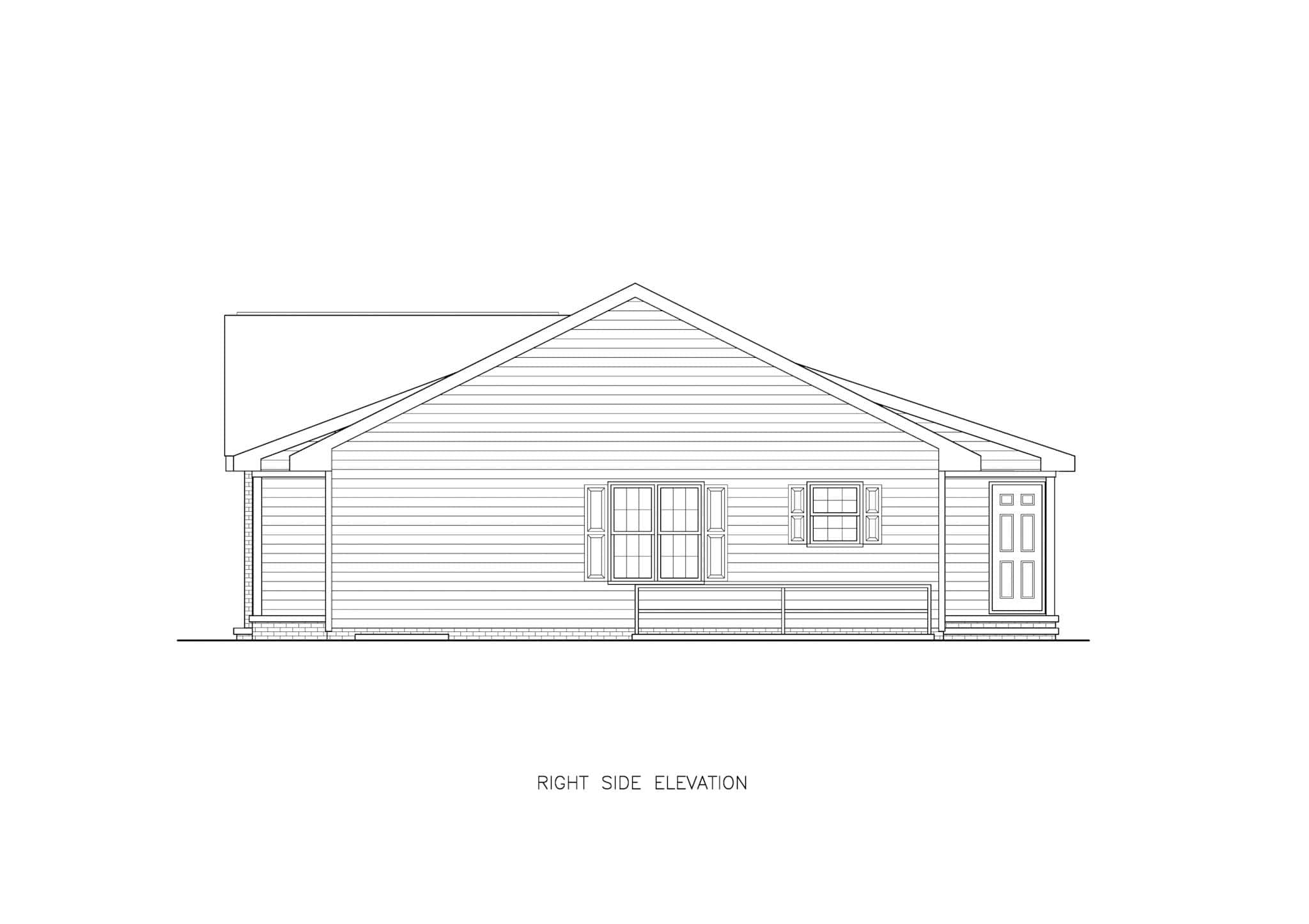 Home Plan Right Elevation of this 4-Bedroom,1970 Sq Ft Plan -198-1207