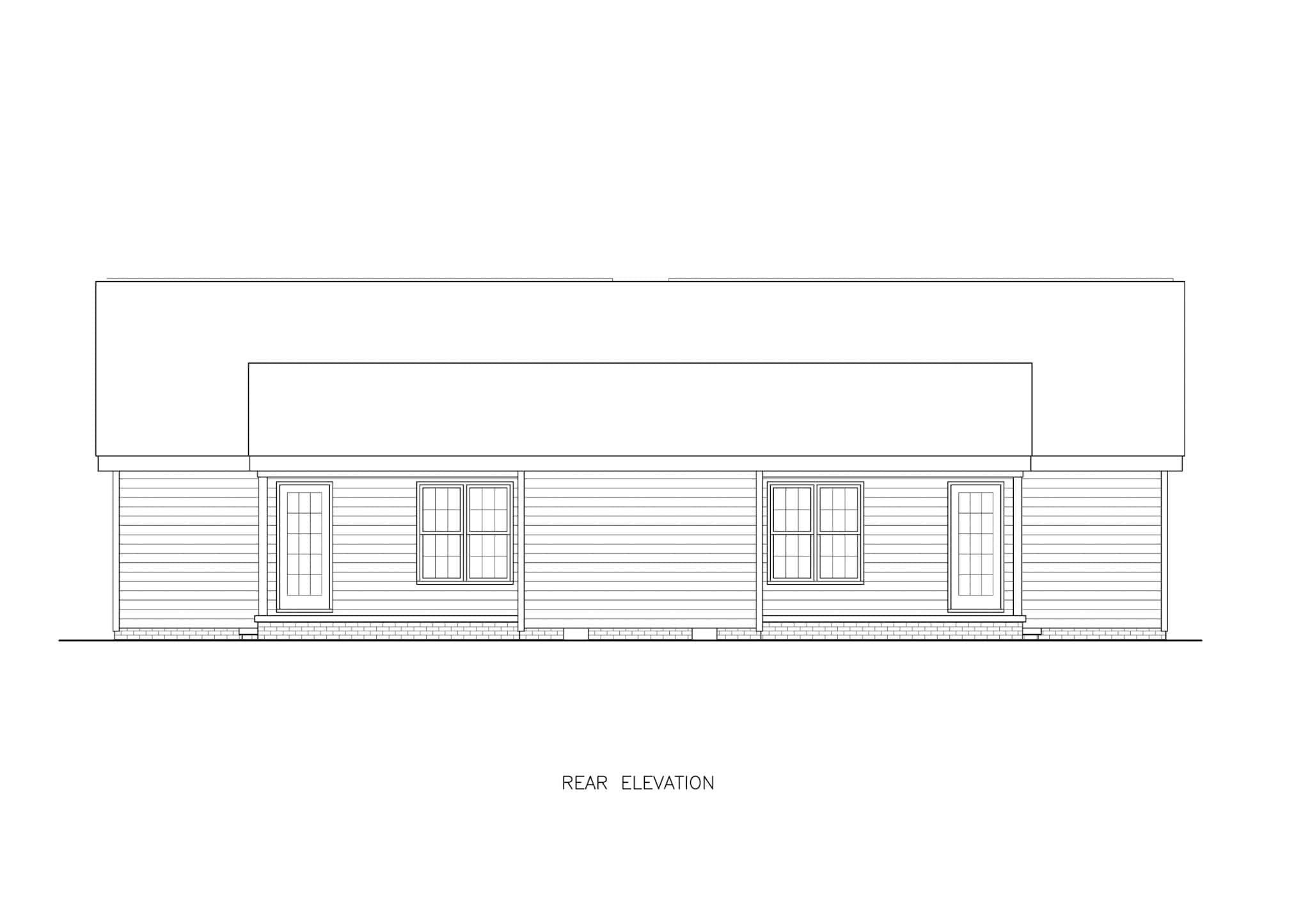 Home Plan Rear Elevation of this 4-Bedroom,1970 Sq Ft Plan -198-1207