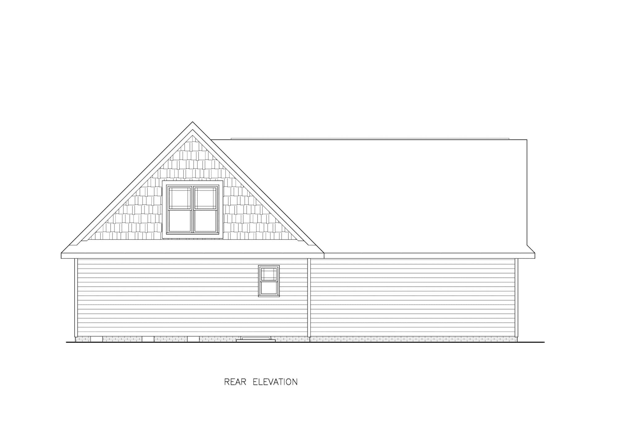 Home Plan Rear Elevation of this 3-Bedroom,1497 Sq Ft Plan -198-1208