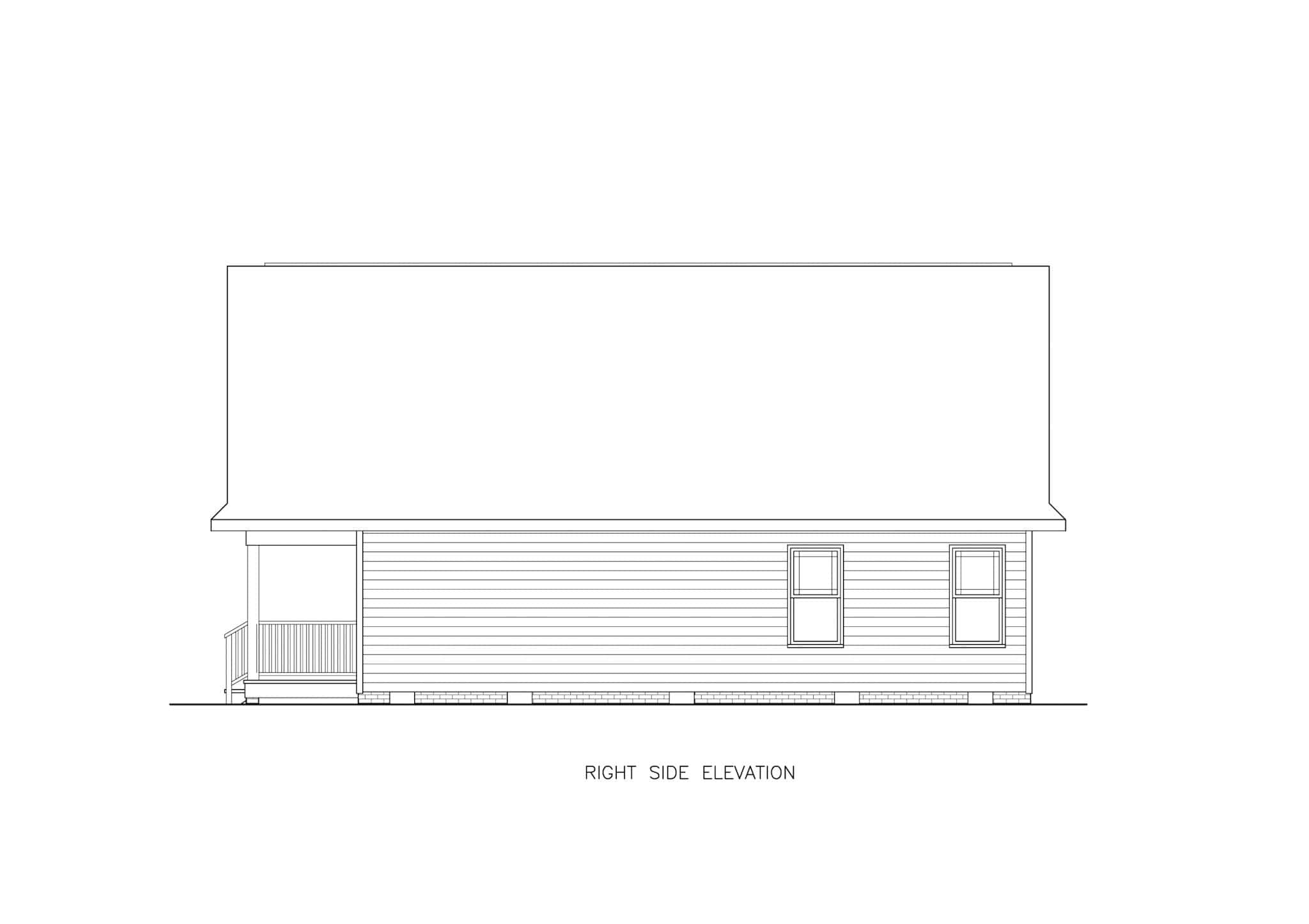 Home Plan Right Elevation of this 3-Bedroom,1497 Sq Ft Plan -198-1208