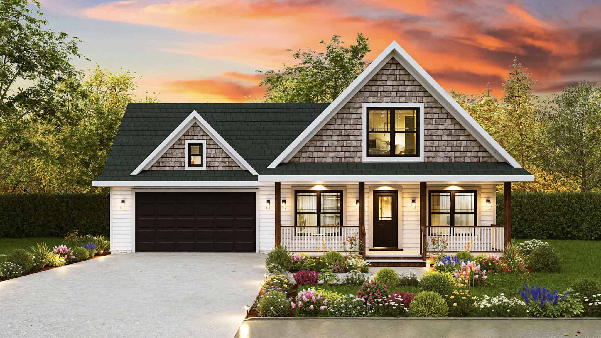 Front View of this 3-Bedroom,1497 Sq Ft Plan -198-1208