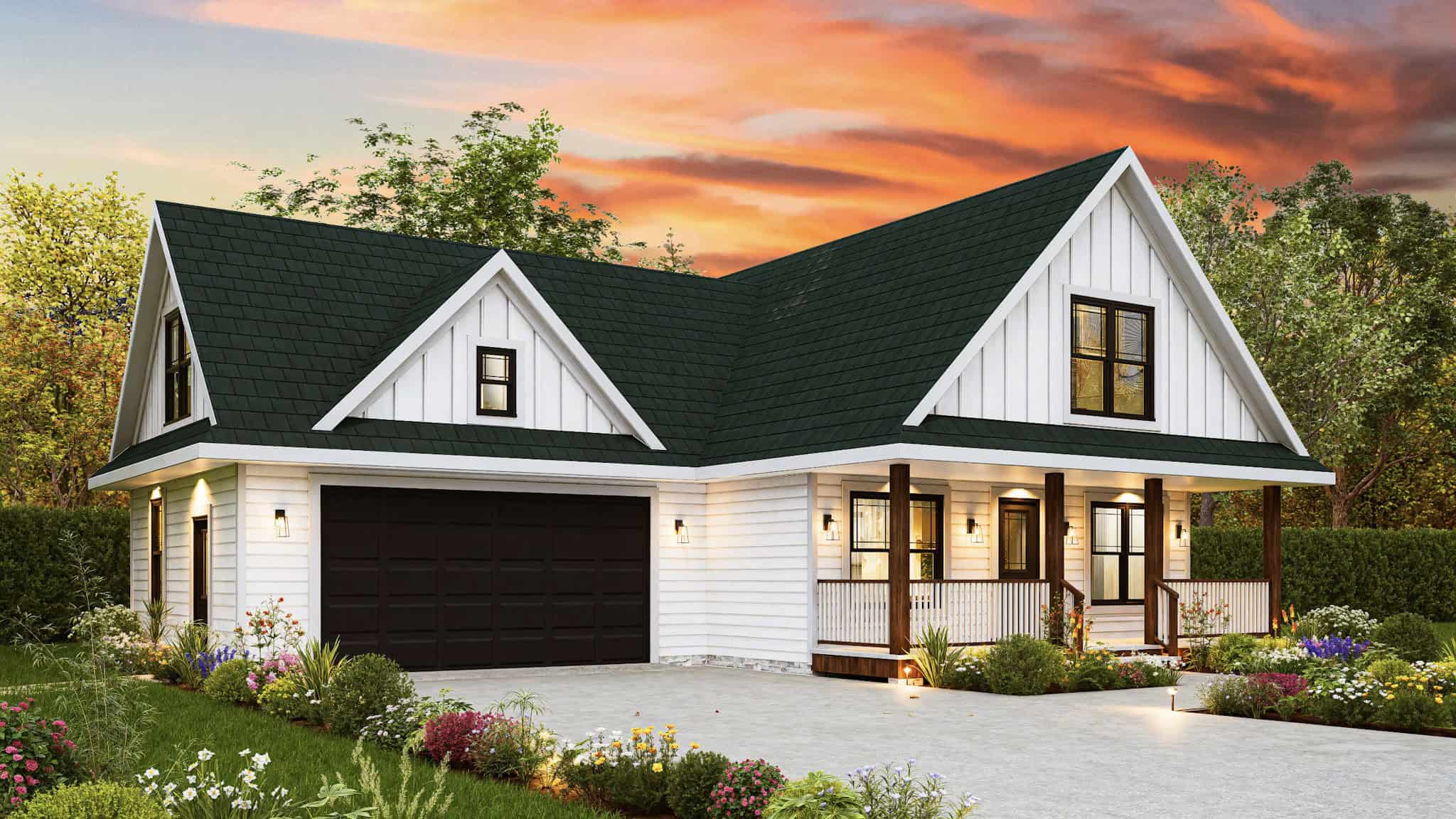 Left Side View of this 3-Bedroom,1497 Sq Ft Plan -198-1208