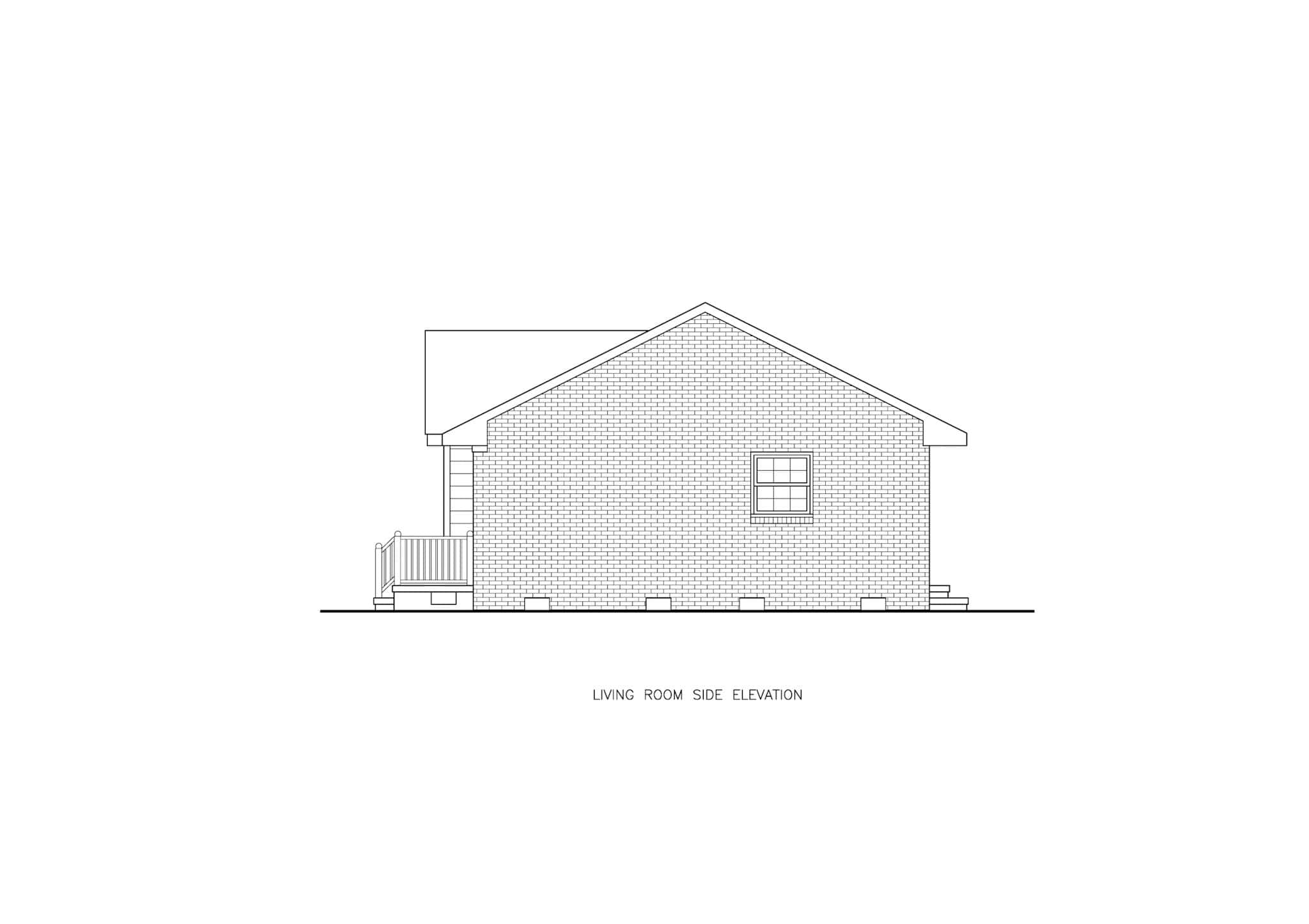 Home Plan Right Elevation of this 3-Bedroom,1009 Sq Ft Plan -198-1209
